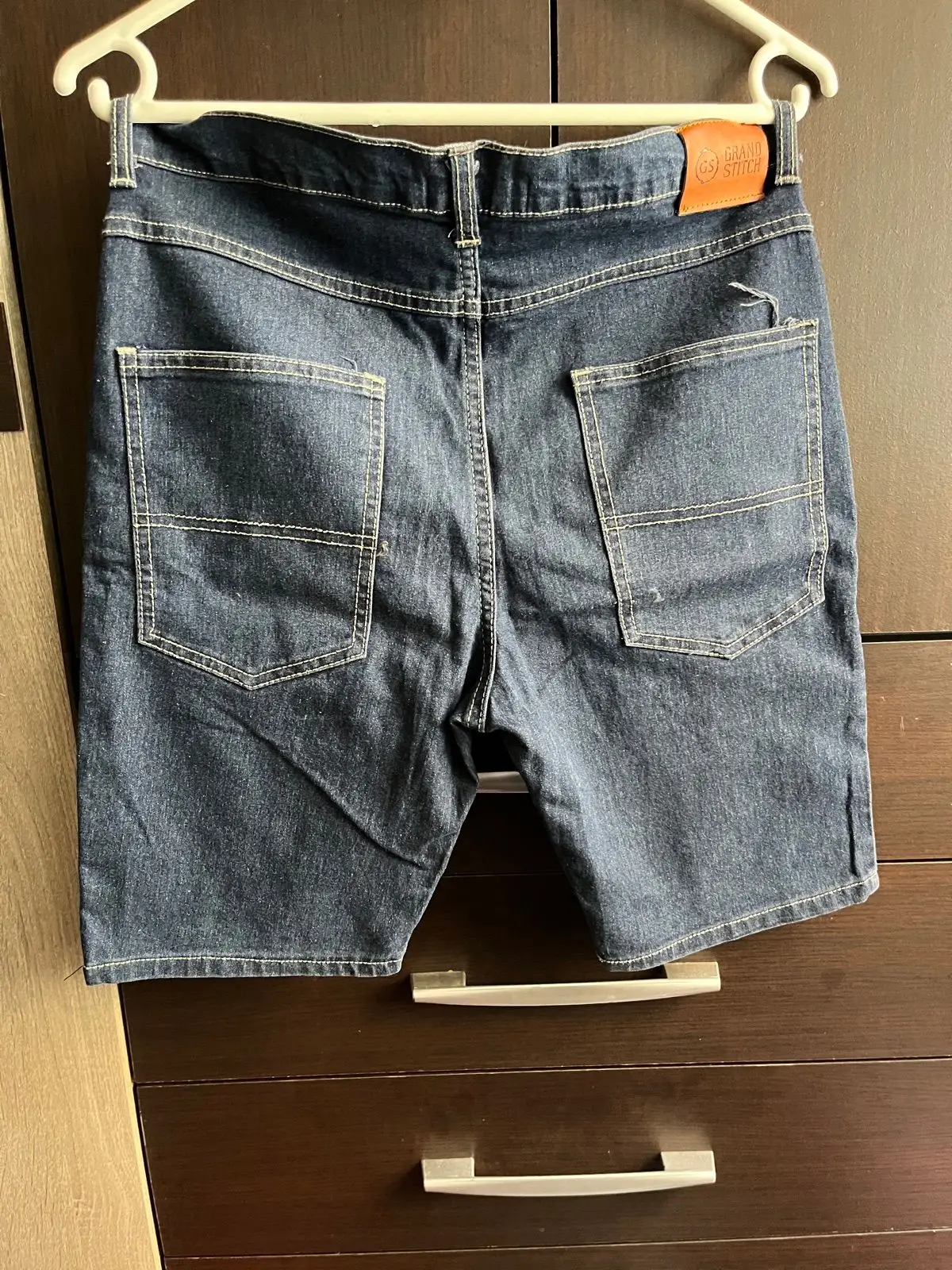 Grand Stitch Denim Shorts Dark Wash