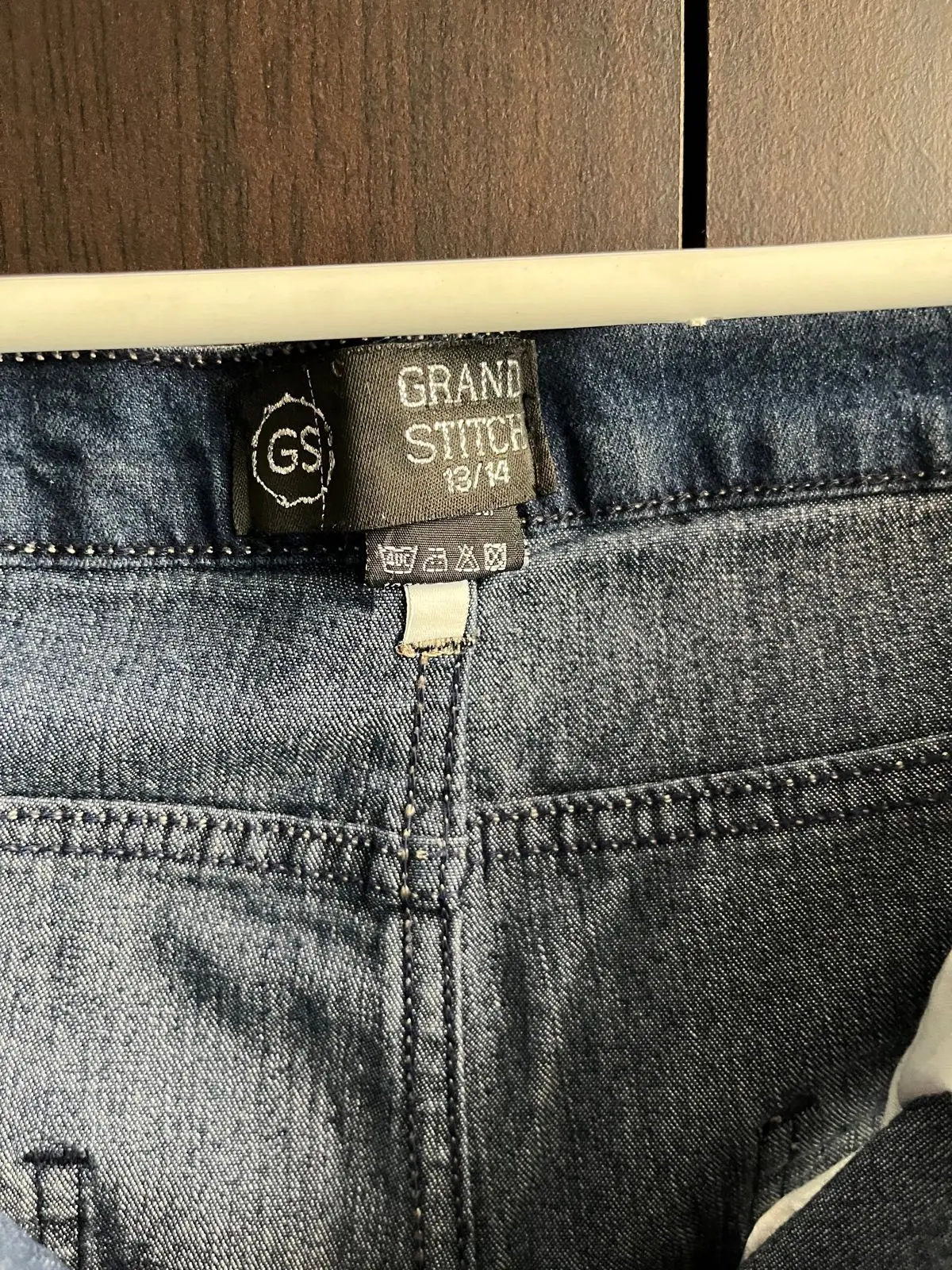 Grand Stitch Denim Shorts Dark Wash