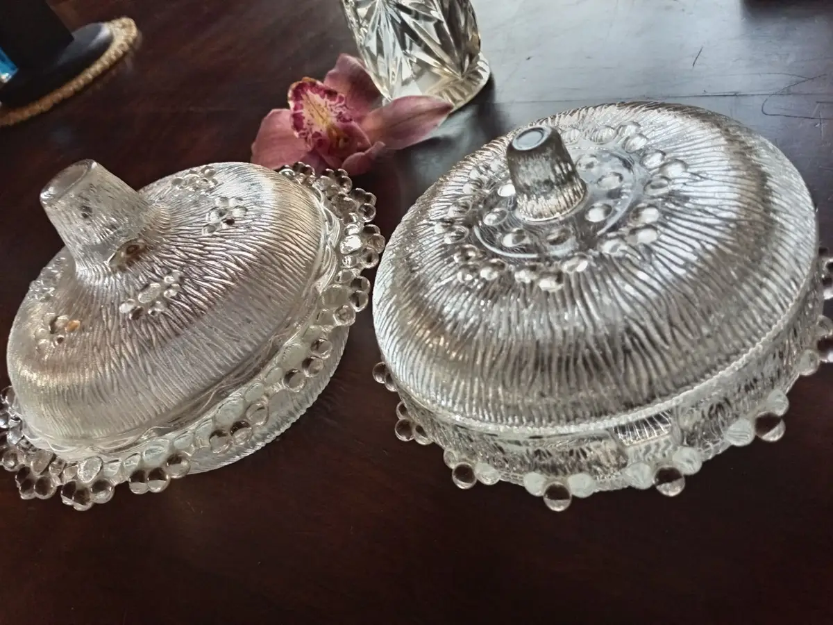 Vintage Pressed Glass Lidded Dish