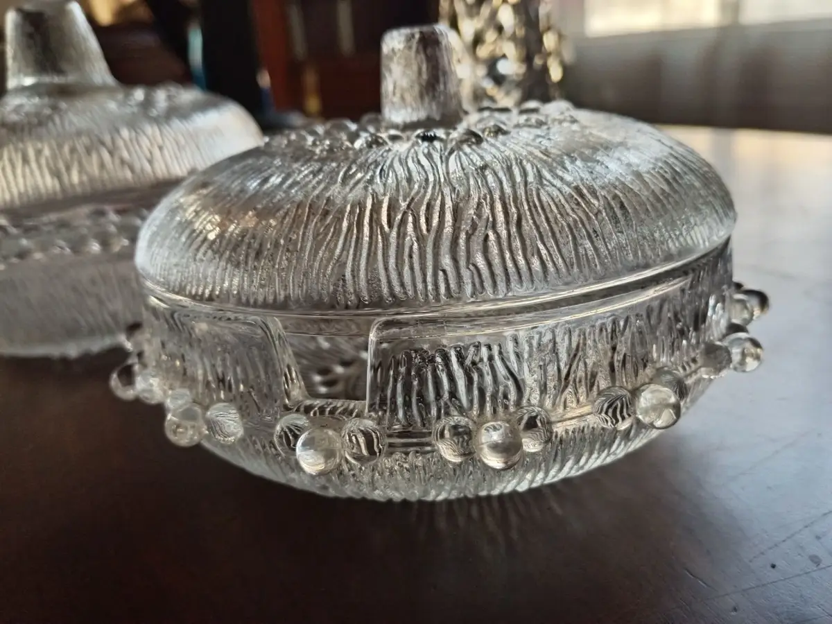 Vintage Pressed Glass Lidded Dish
