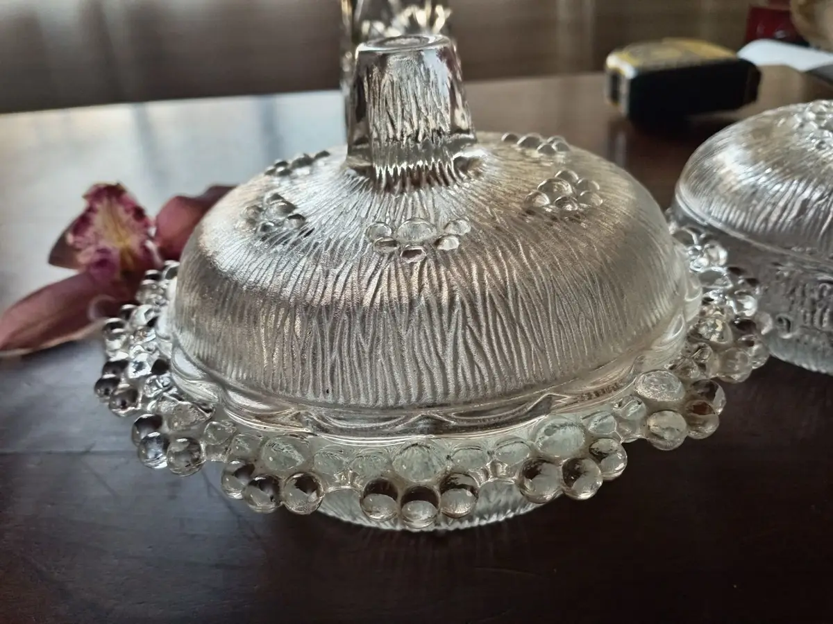 Vintage Pressed Glass Lidded Dish