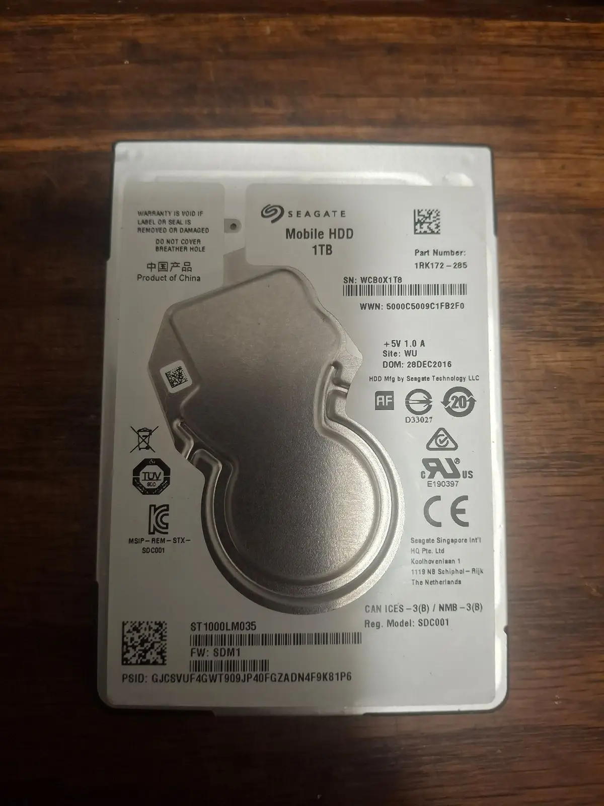 Seagate Mobile HDD 1TB 2.5-inch Hard Drive