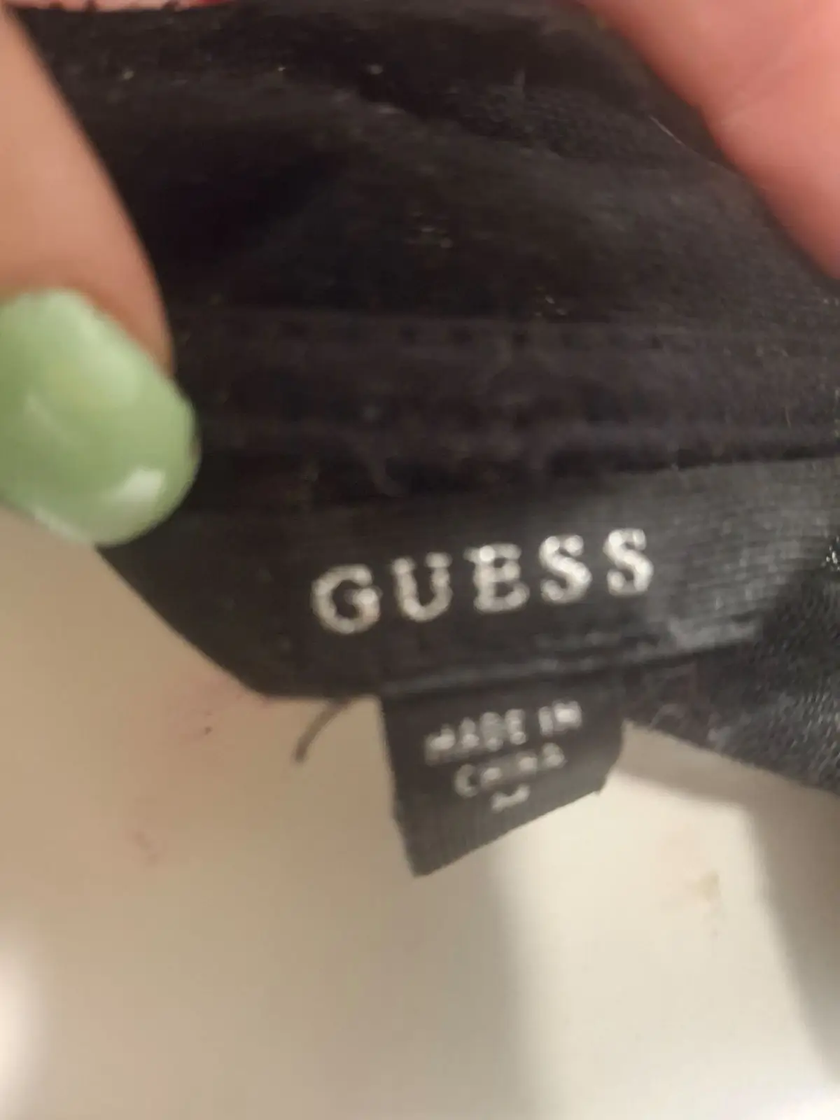 Guess Black V-Neck Long Sleeve Top