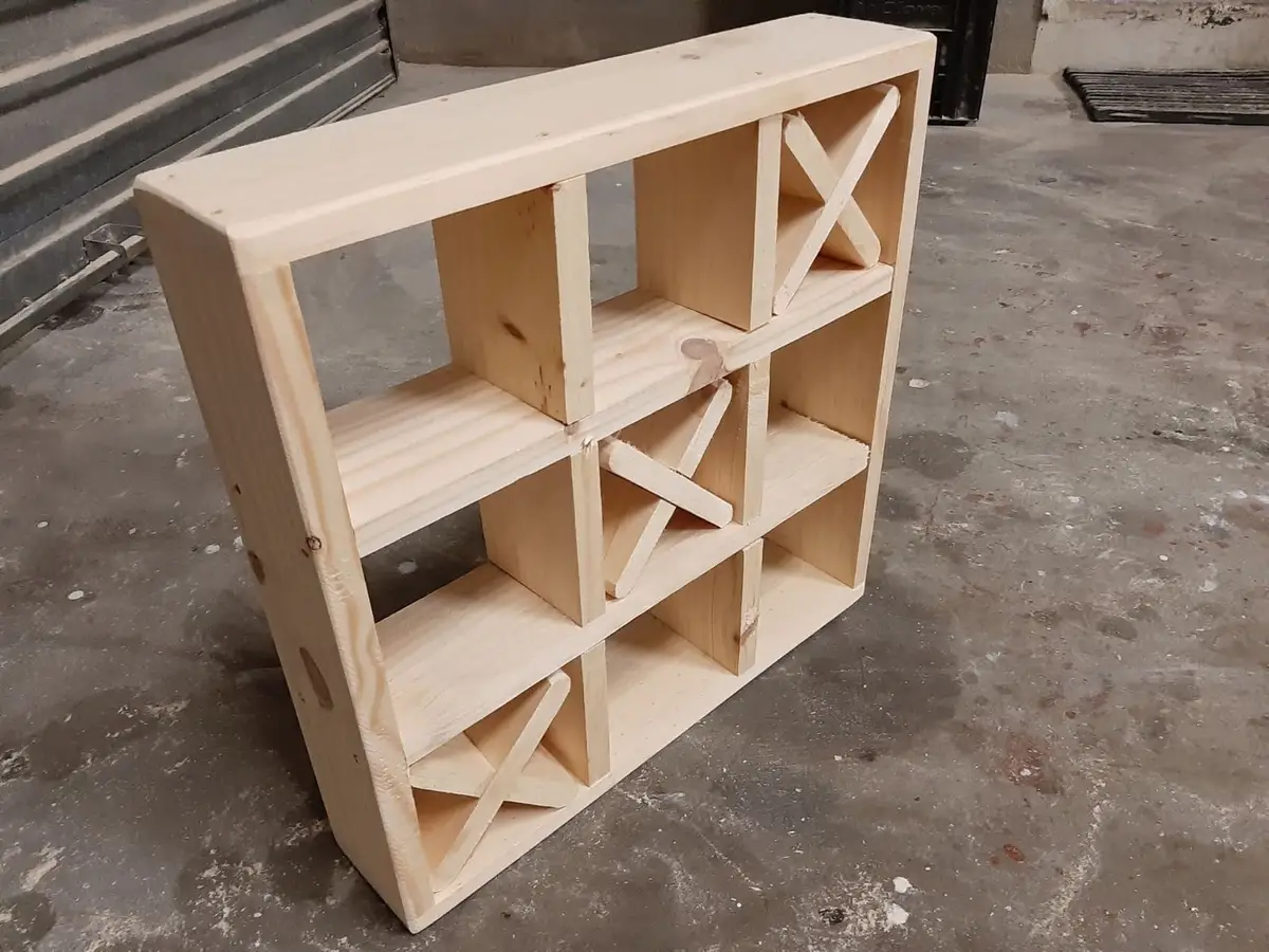 Wooden Wine Rack and Storage Cubby Unit