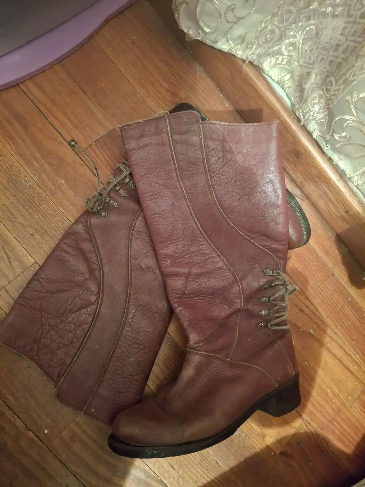 Brown Leather Tall Boots