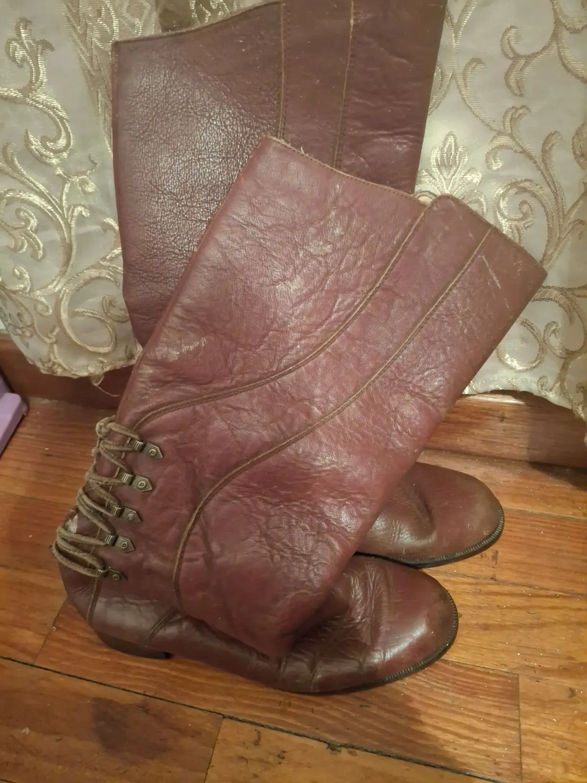 Brown Leather Tall Boots