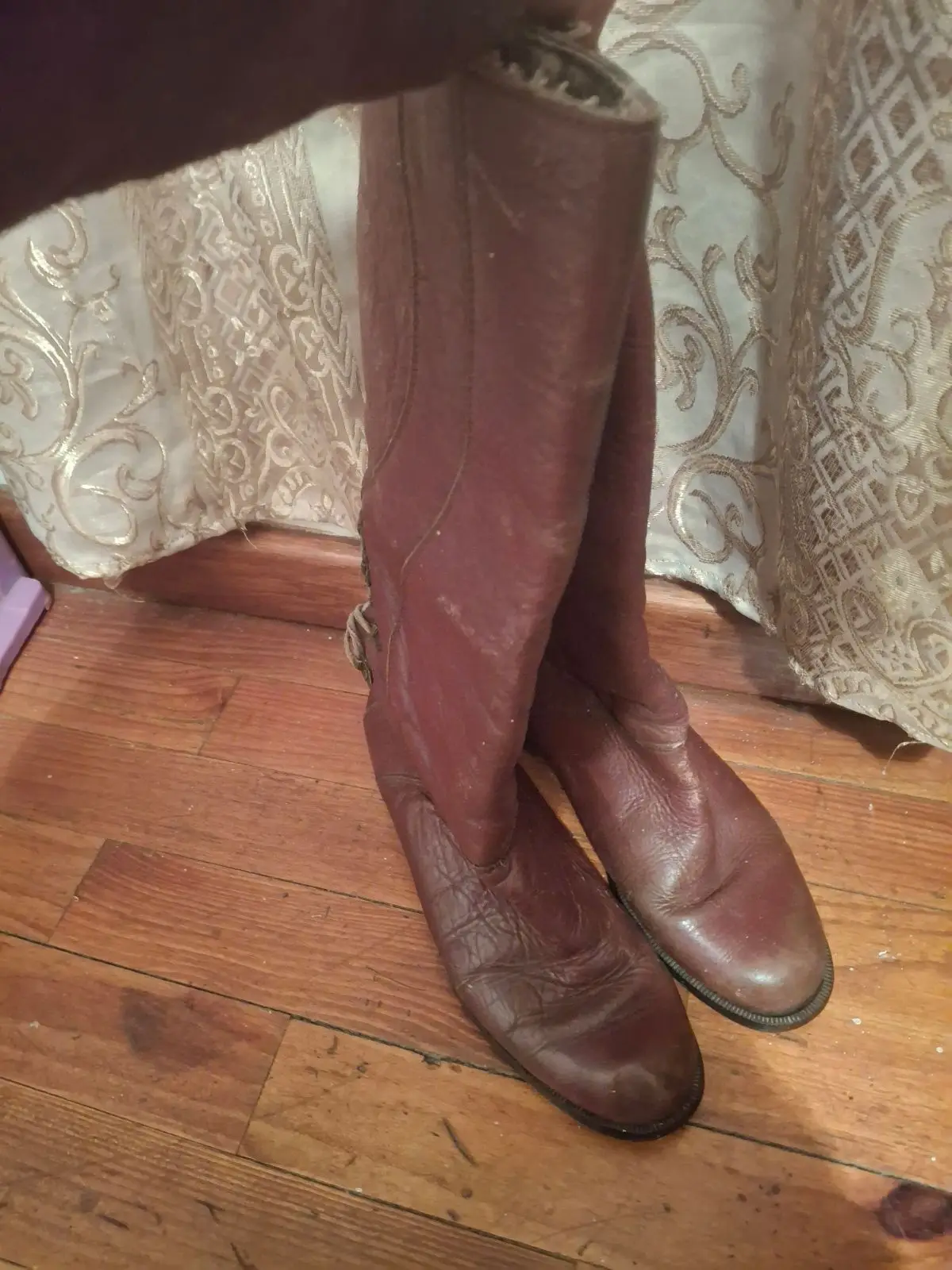 Brown Leather Tall Boots