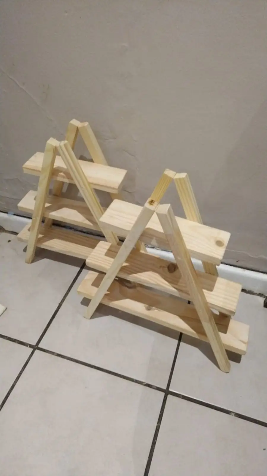 Wooden A-Frame Tiered Display Stand