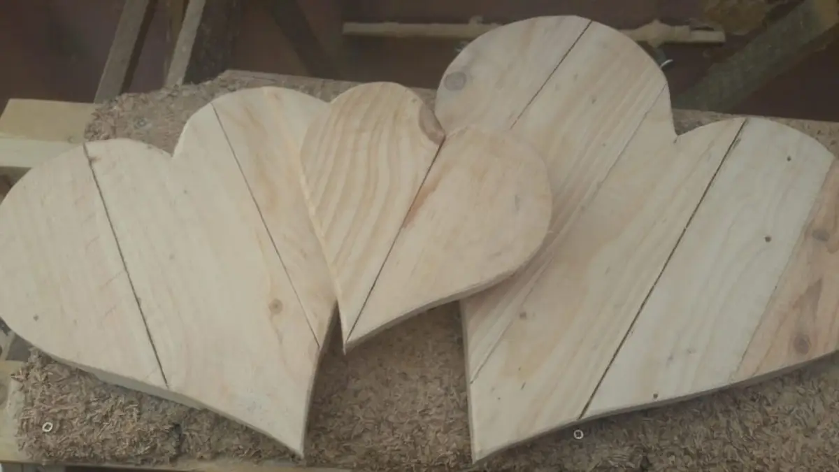 Handmade Wooden Heart Decor Large Left