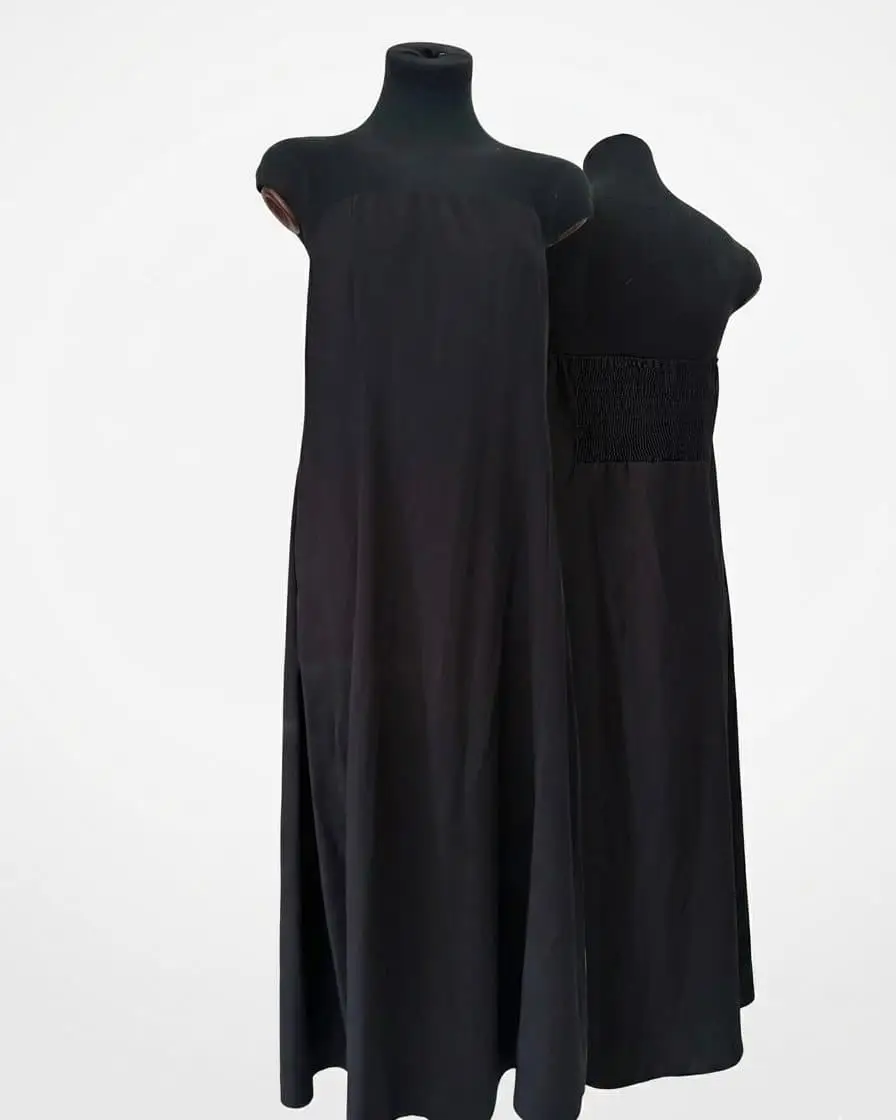 Black Strapless Maxi Dress (Flattering Shirred Back
