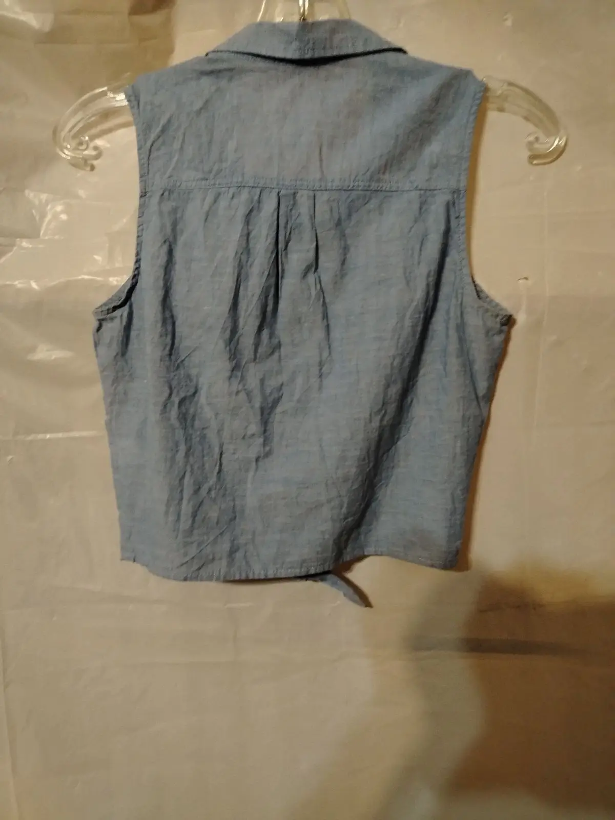 H&M Sleeveless Chambray Tie-Front Top