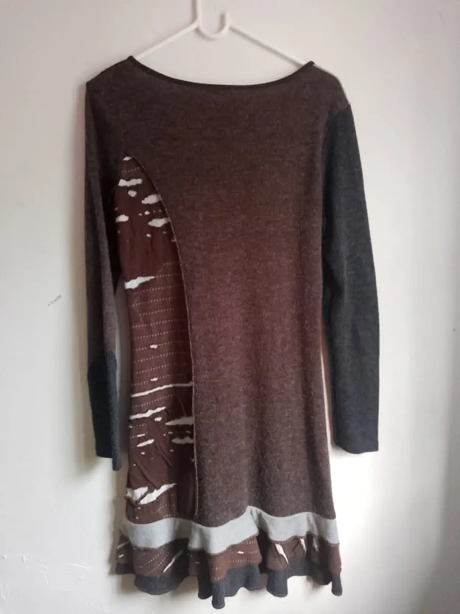 𝑾𝒉𝒊𝒎𝒔𝒊𝒈𝒐𝒕𝒉 / 𝑴𝒐𝒓𝒊 𝑲𝒆𝒊 Patchwork Knit Dress 🤎 Luna