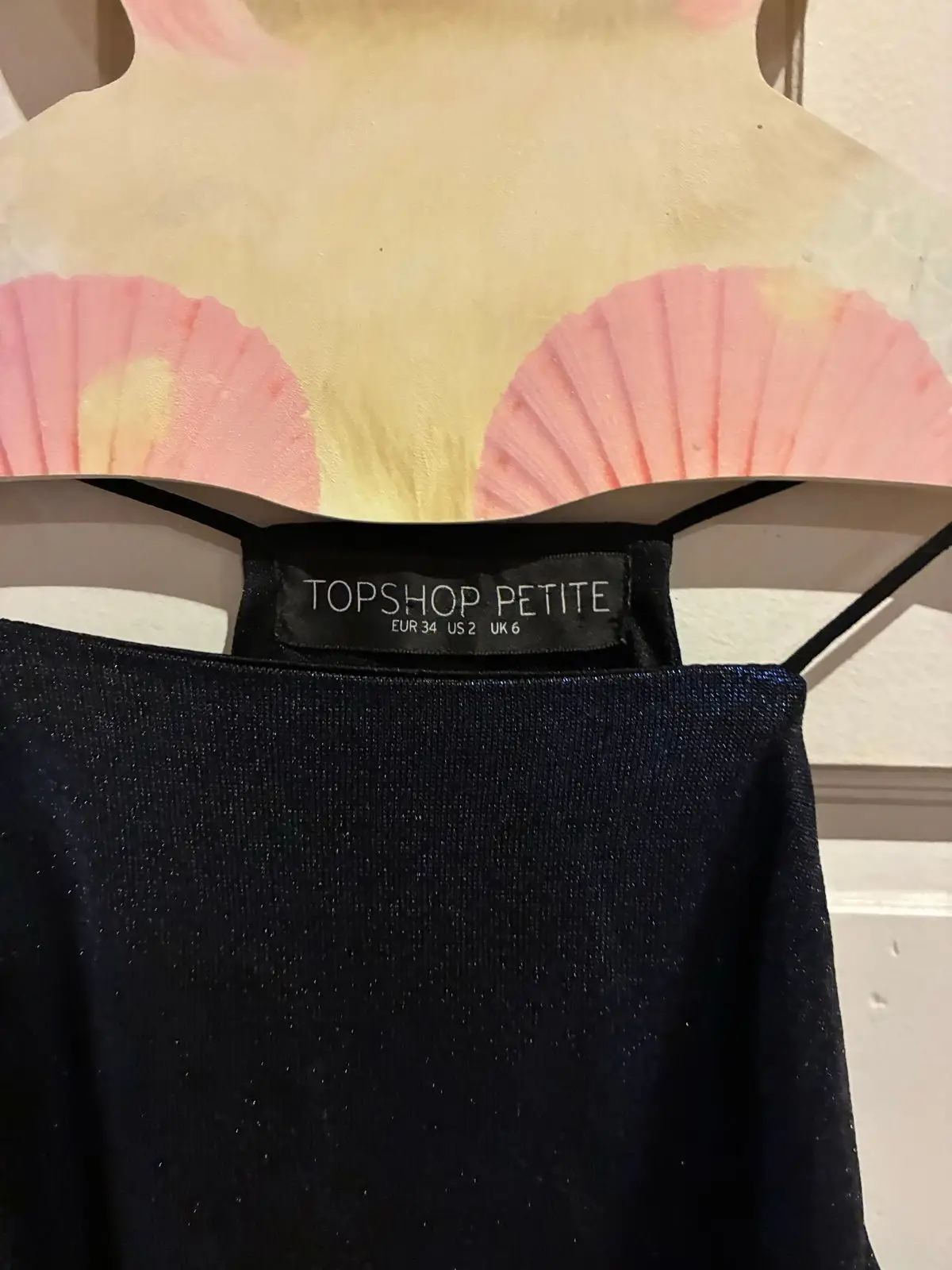 Topshop Petite Glittery Navy Camisole Top