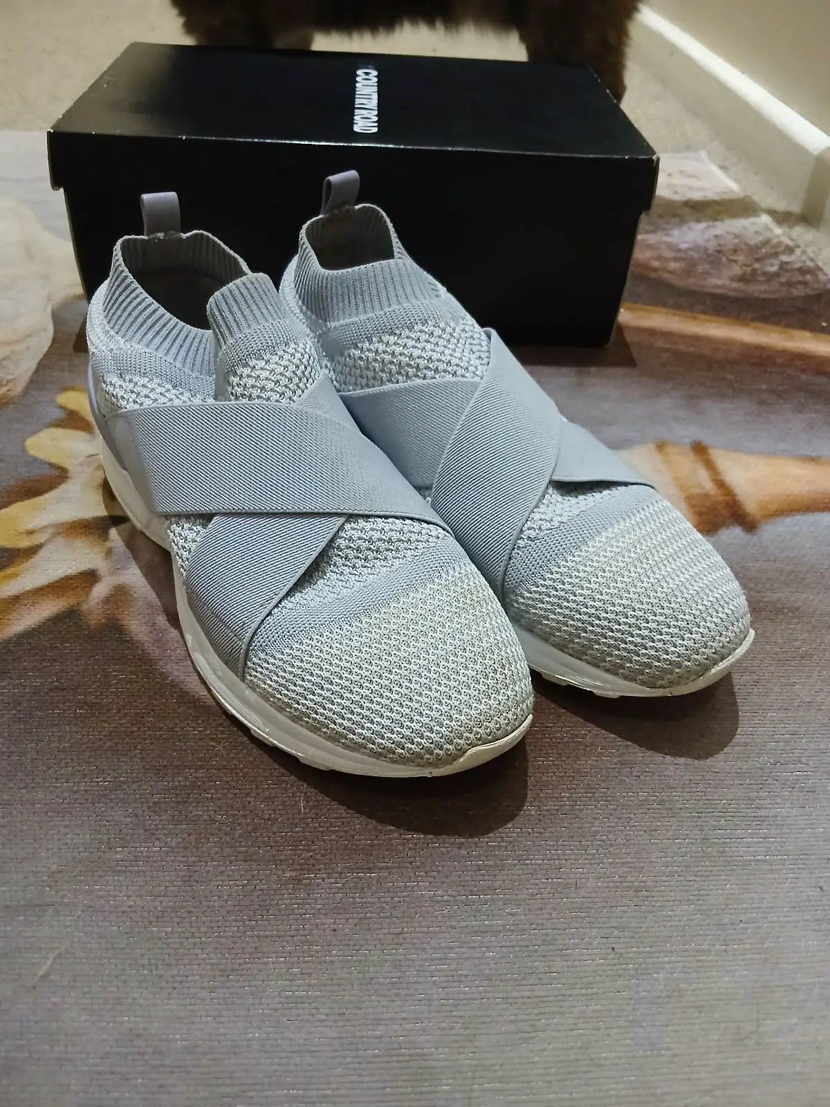 Country Road Grey Knit Slip-On Sneakers