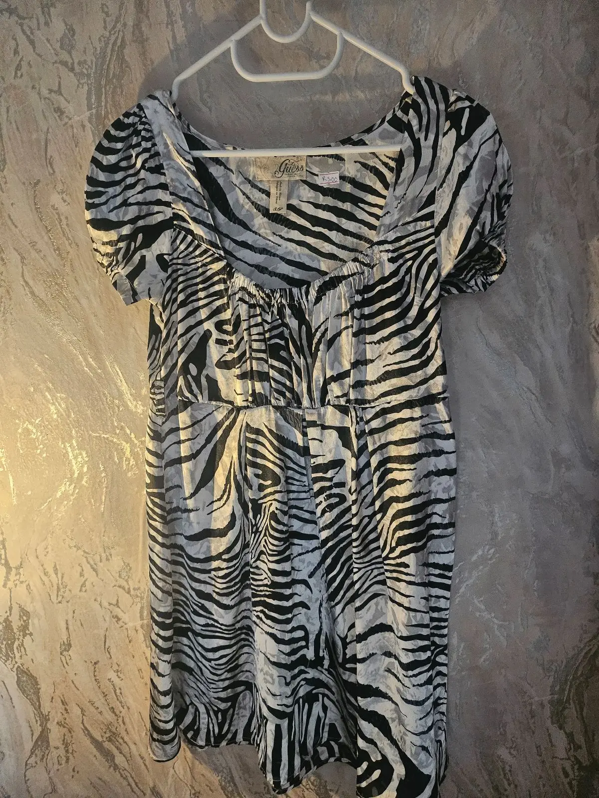 Guess Zebra Print Short Sleeve Dress