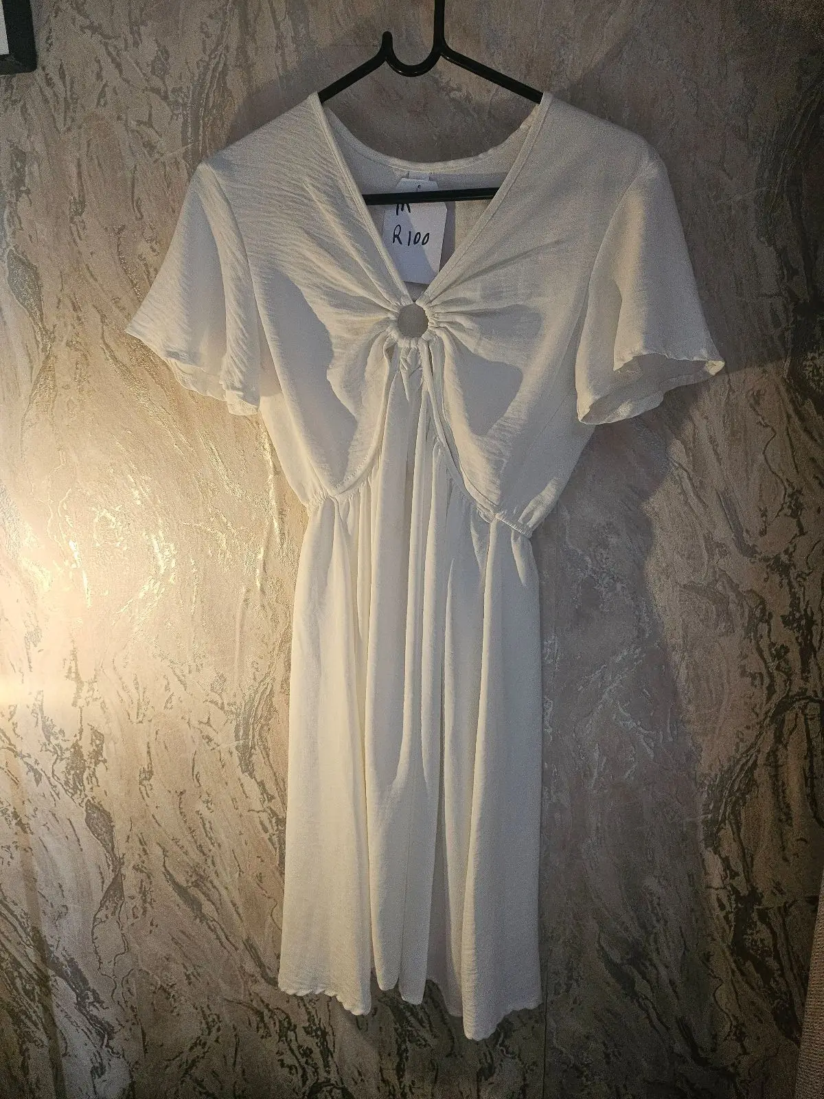 Ackermans White Ring Detail Dress