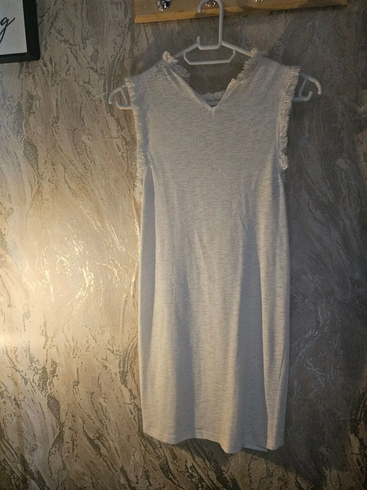 Topshop Sleeveless Textured Dress Off-White