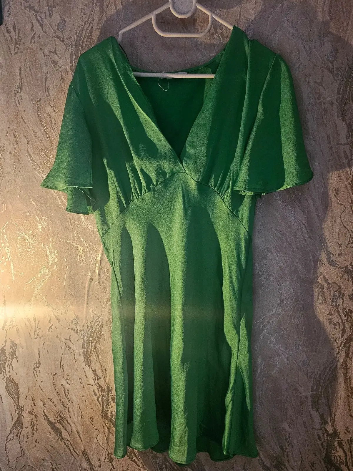 Stradivarius Green V-Neck Dress
