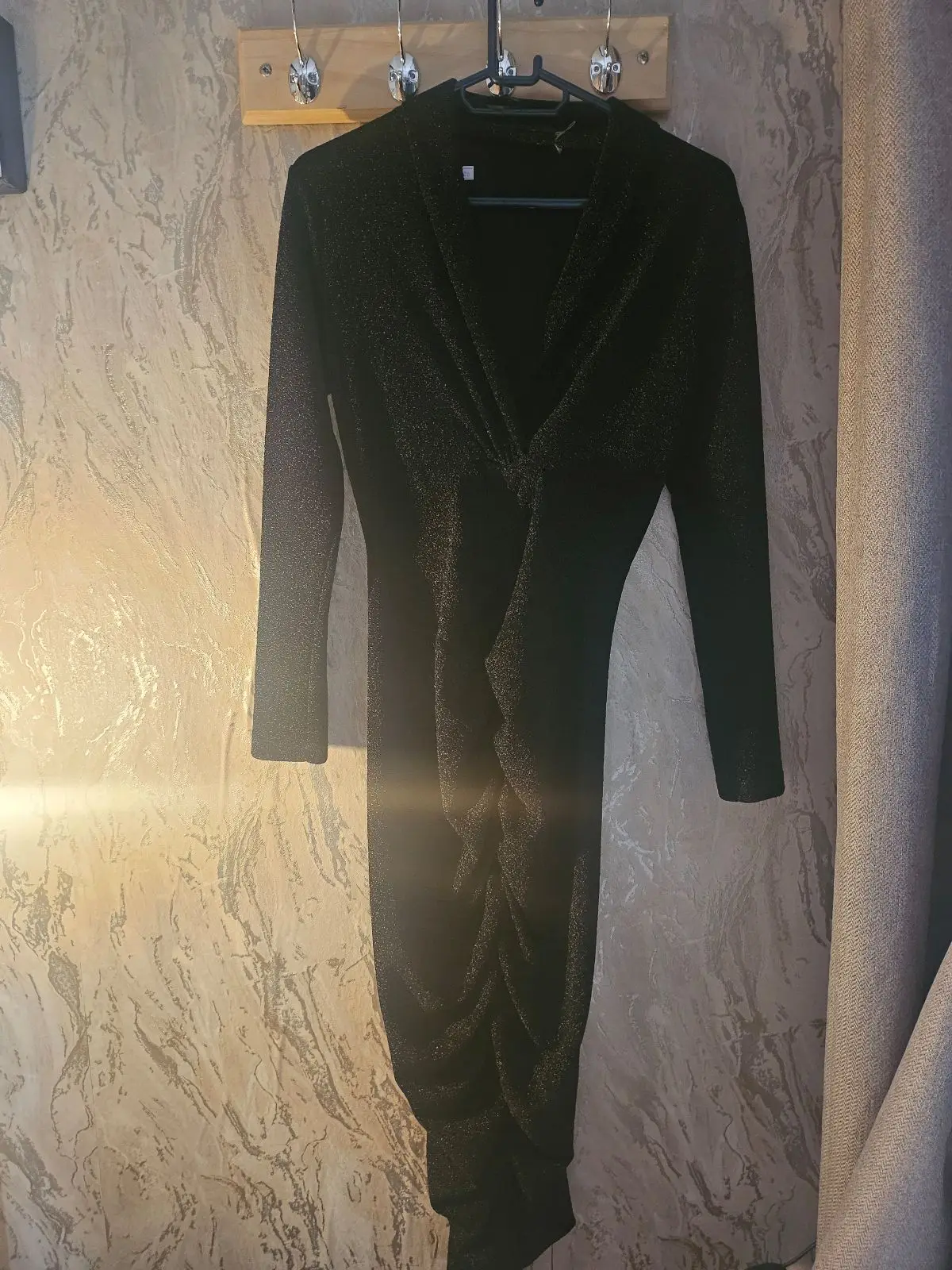 Truworths Black Glitter Long-Sleeve Dress