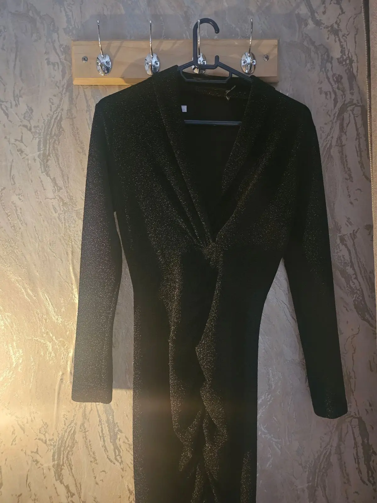 Truworths Black Glitter Long-Sleeve Dress