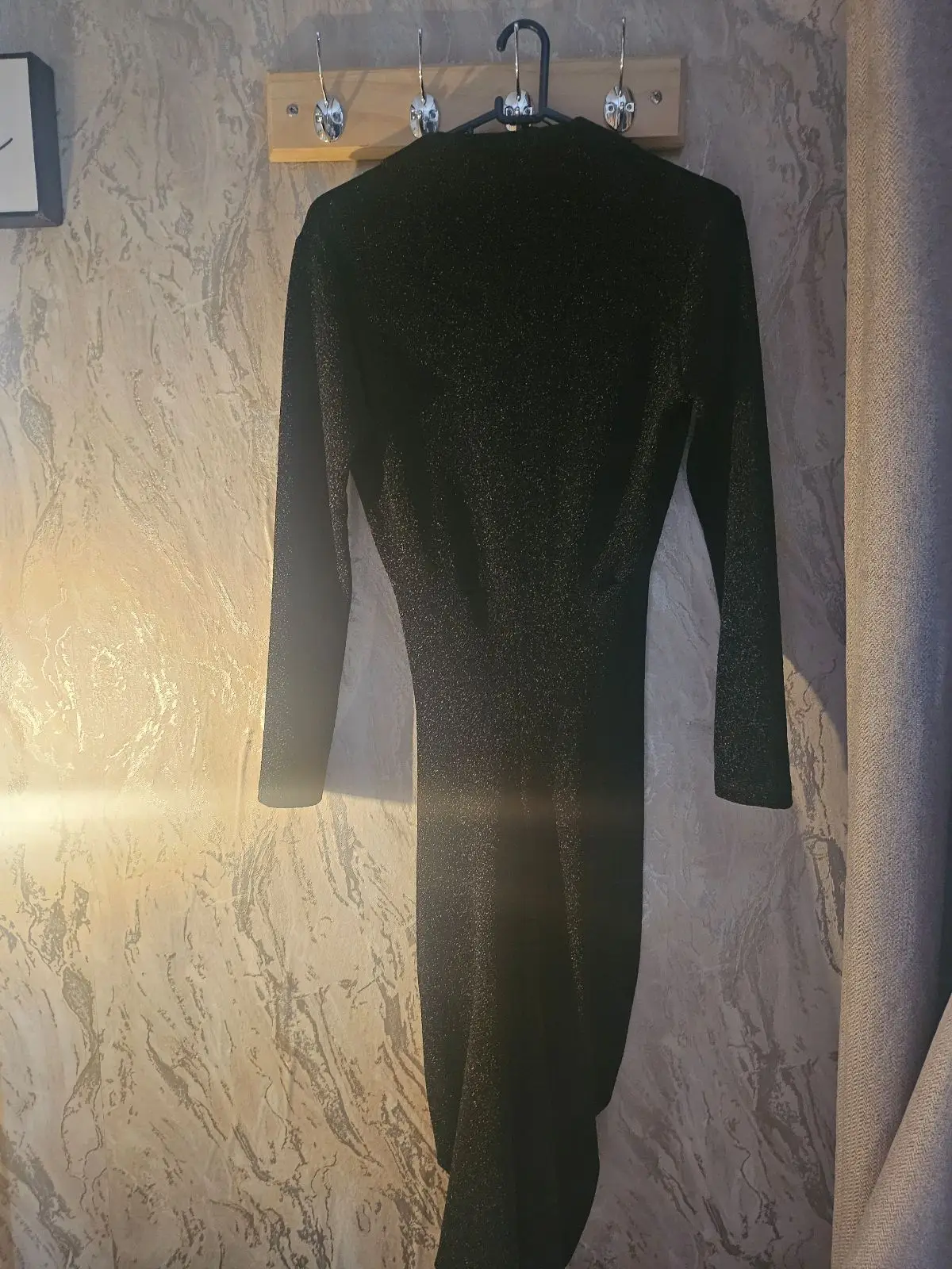Truworths Black Glitter Long-Sleeve Dress