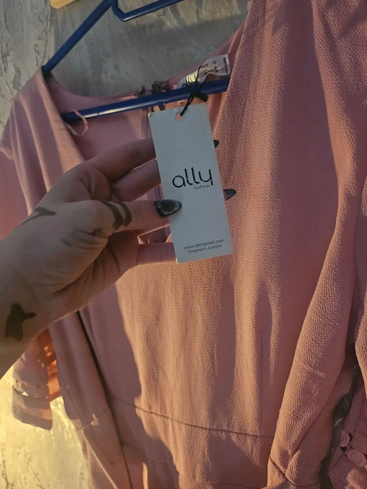 Pink V-Neck Tie-Waist Playsuit