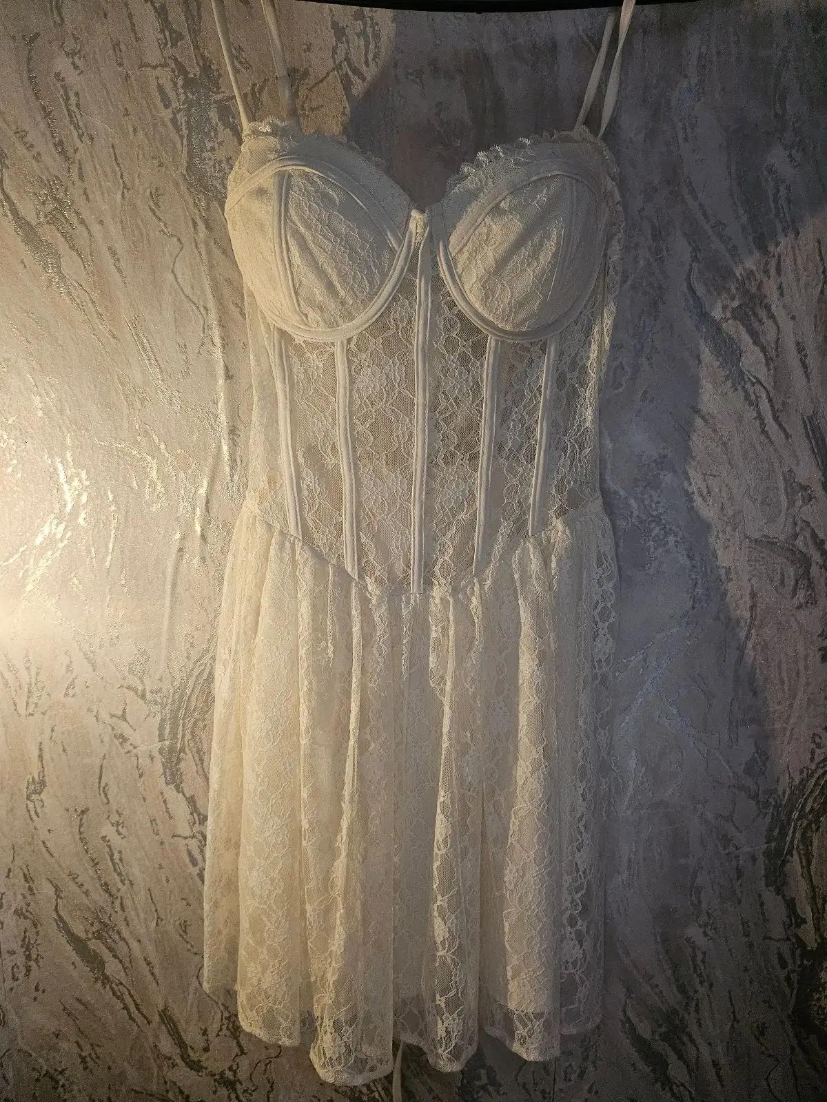 White Lace Corset Dress