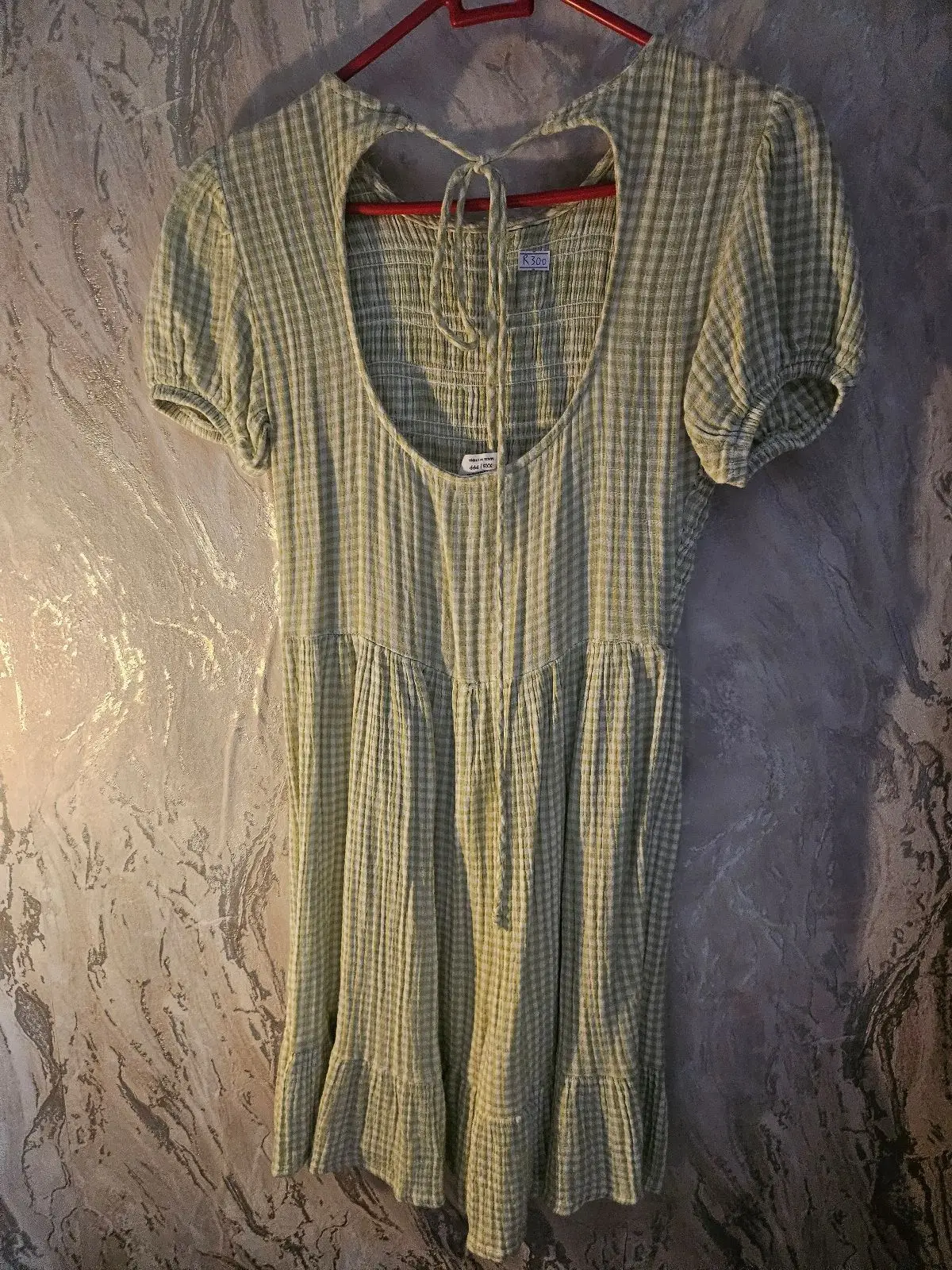 Cotton On Green Gingham Smocked Dress