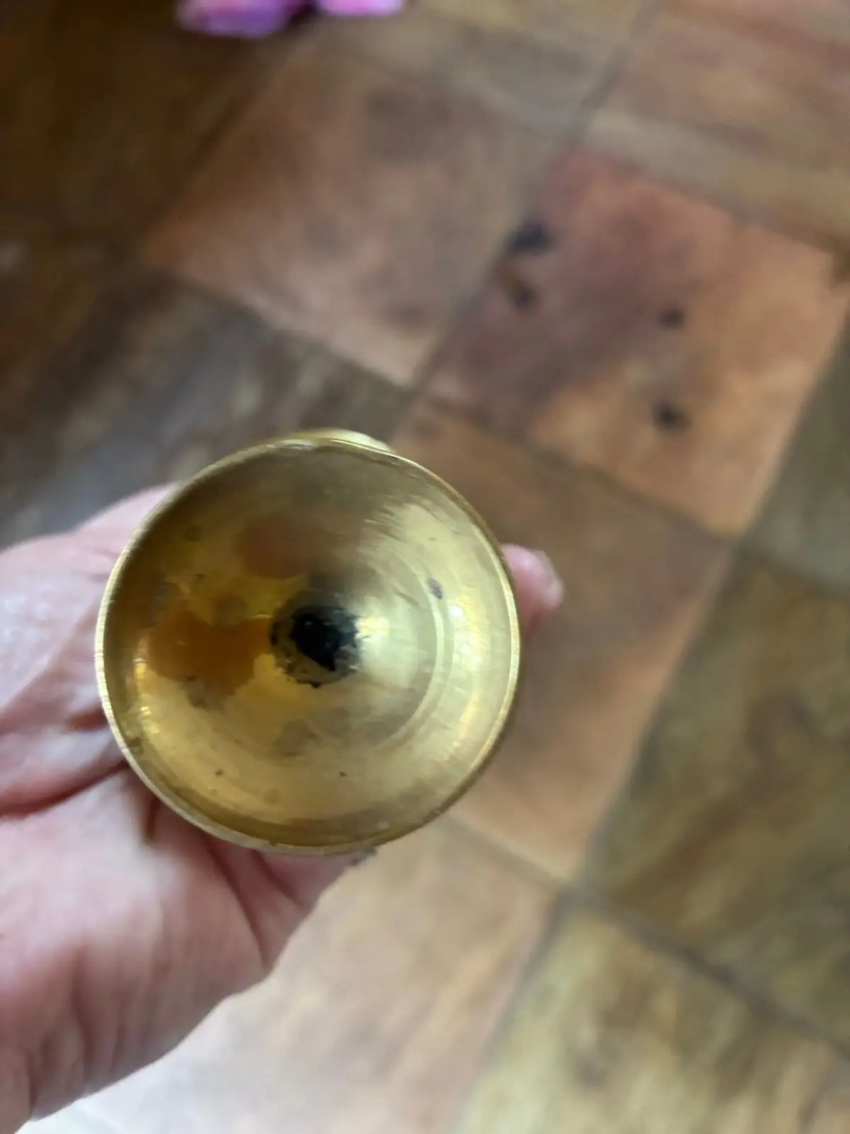 Vintage Etched Brass Vase / Chalice