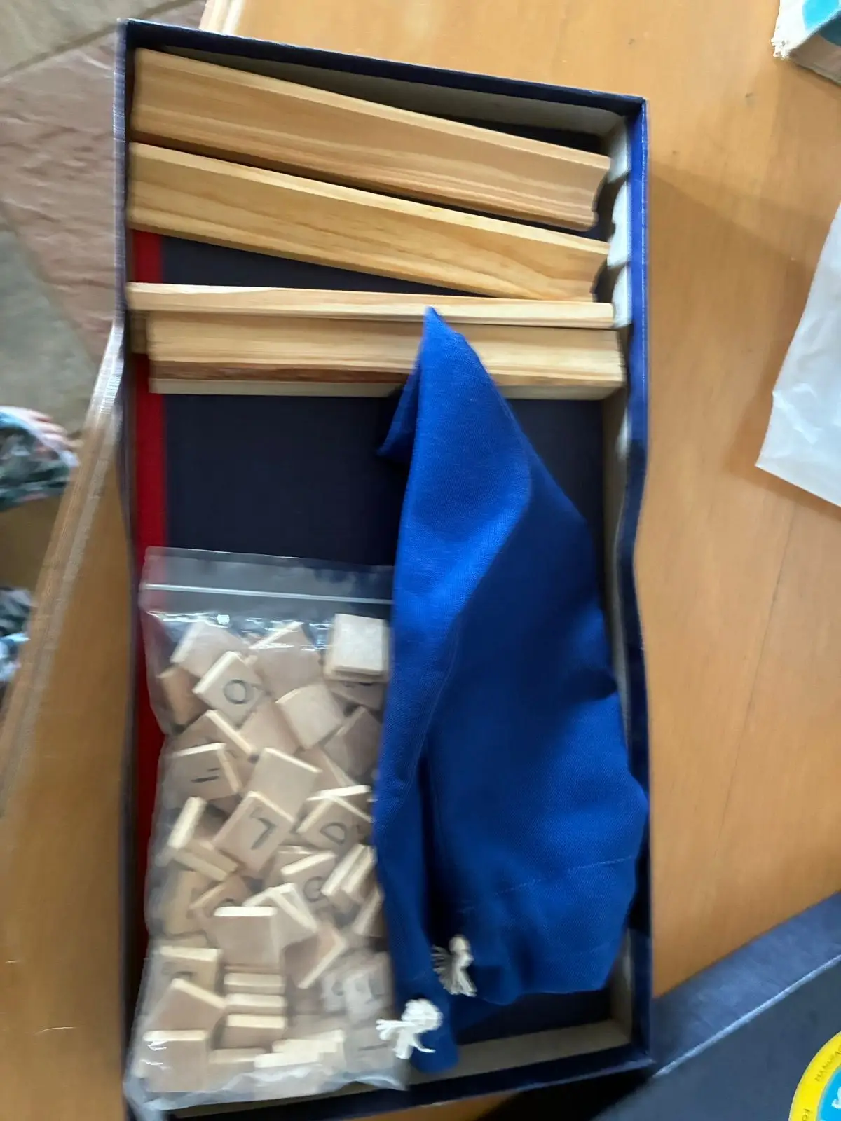 Vintage Scrabble Board Game with Wood Tiles