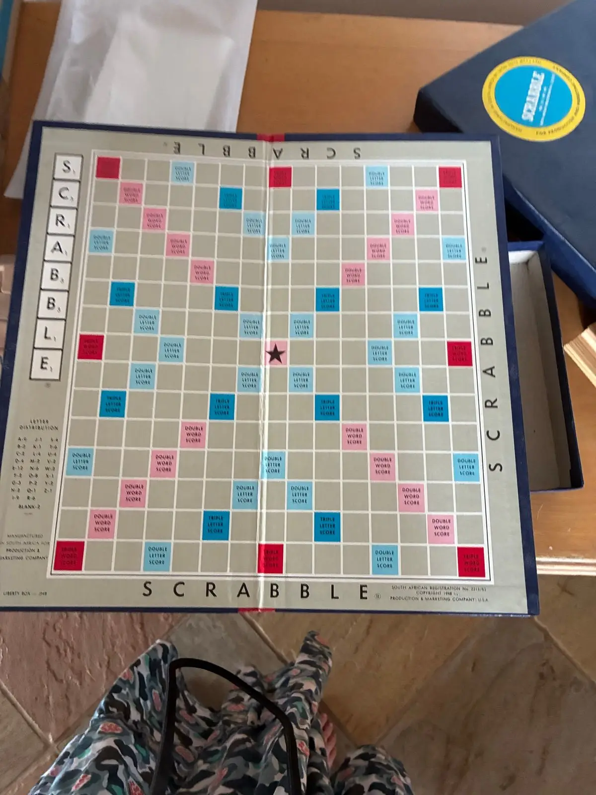 Vintage Scrabble Board Game with Wood Tiles