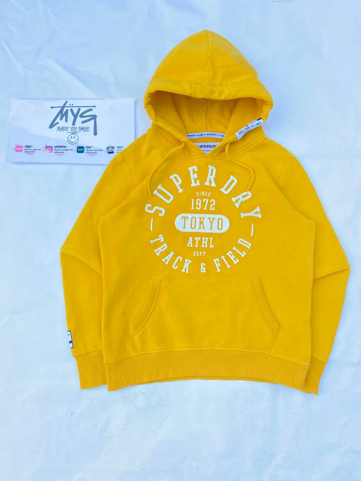 Superdry Tokyo Track & Field Yellow Hoodie