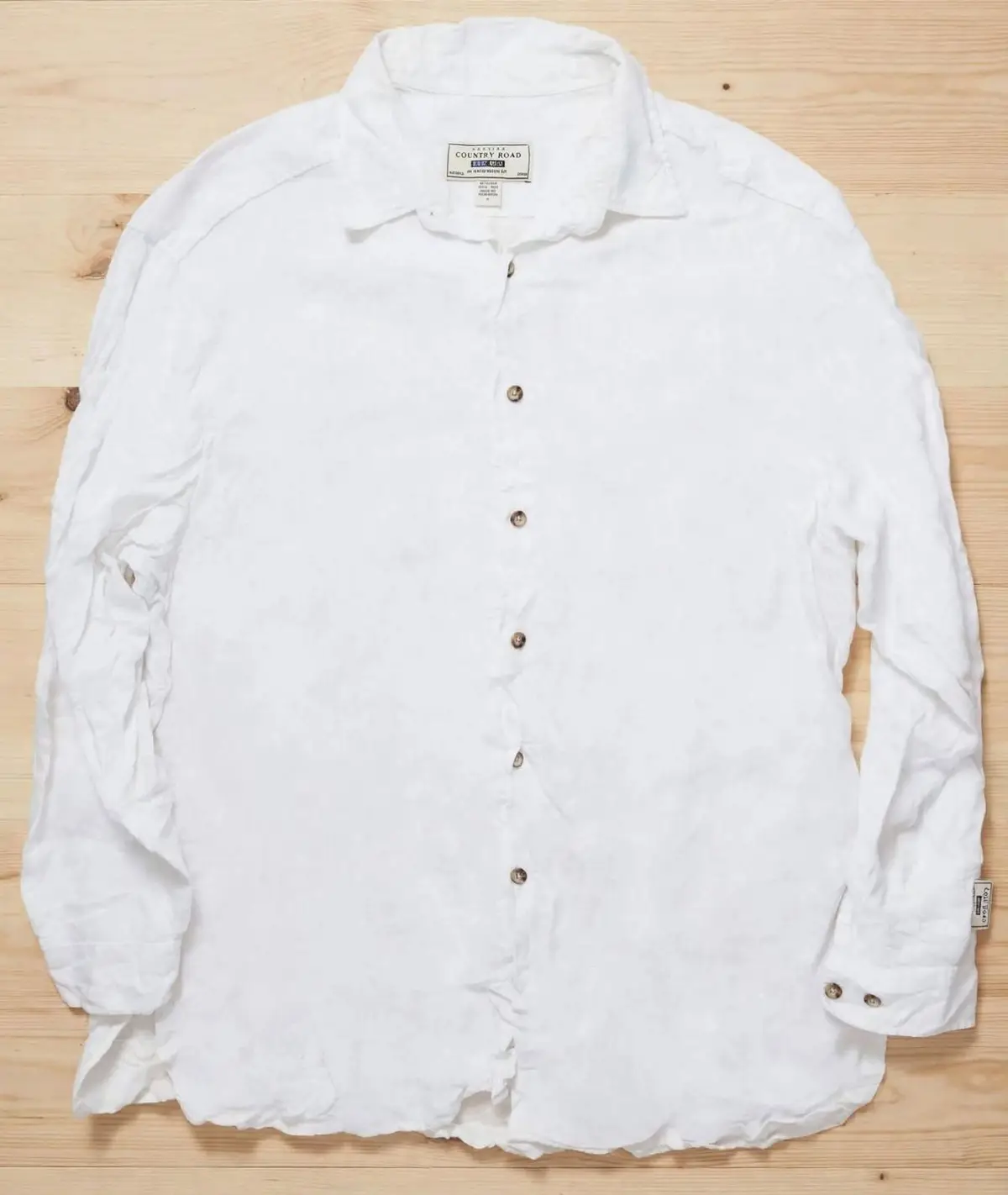 Country Road White Linen Long Sleeve Shirt
