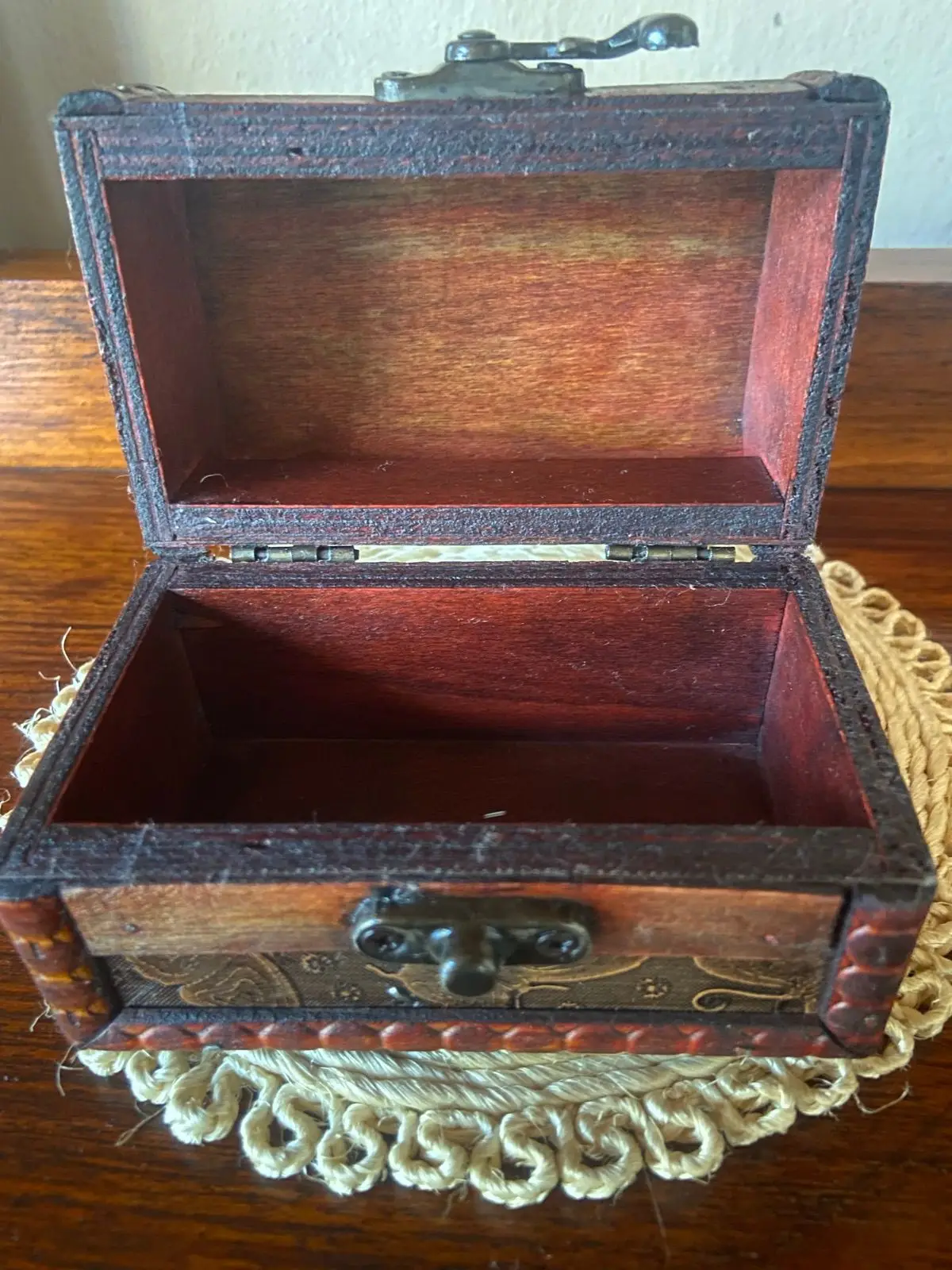 Decorative Wooden Storage Box with Butterfly Pattern