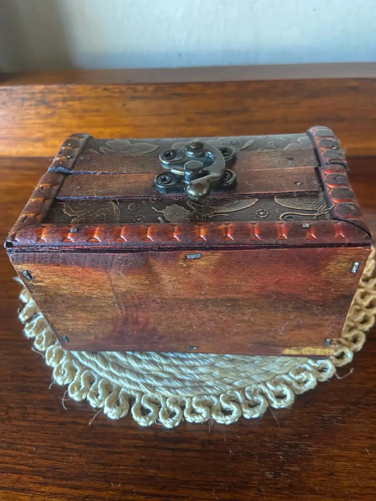 Decorative Wooden Storage Box with Butterfly Pattern
