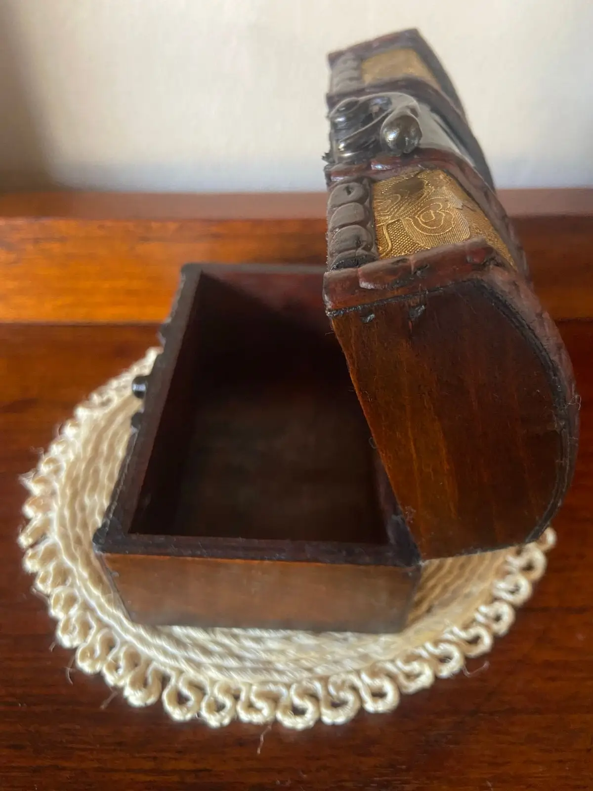Decorative Wooden Treasure Box with Metal Clasp