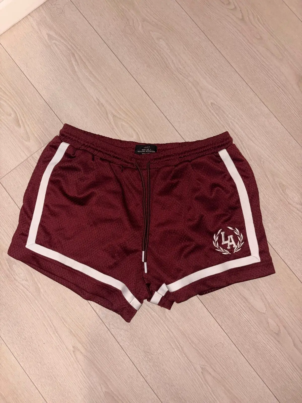 The Fix Maroon Mesh Athletic Shorts