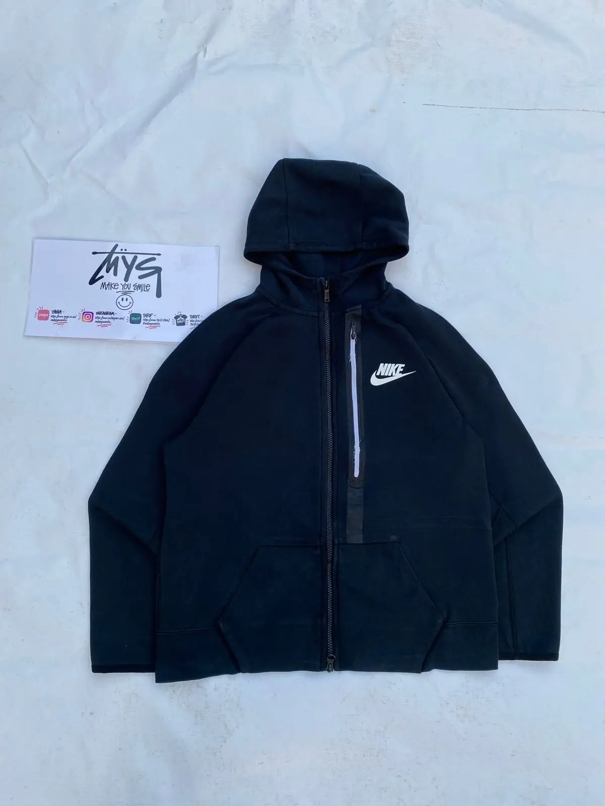 Nike Black Tech Fleece Zip-Up Hoodie