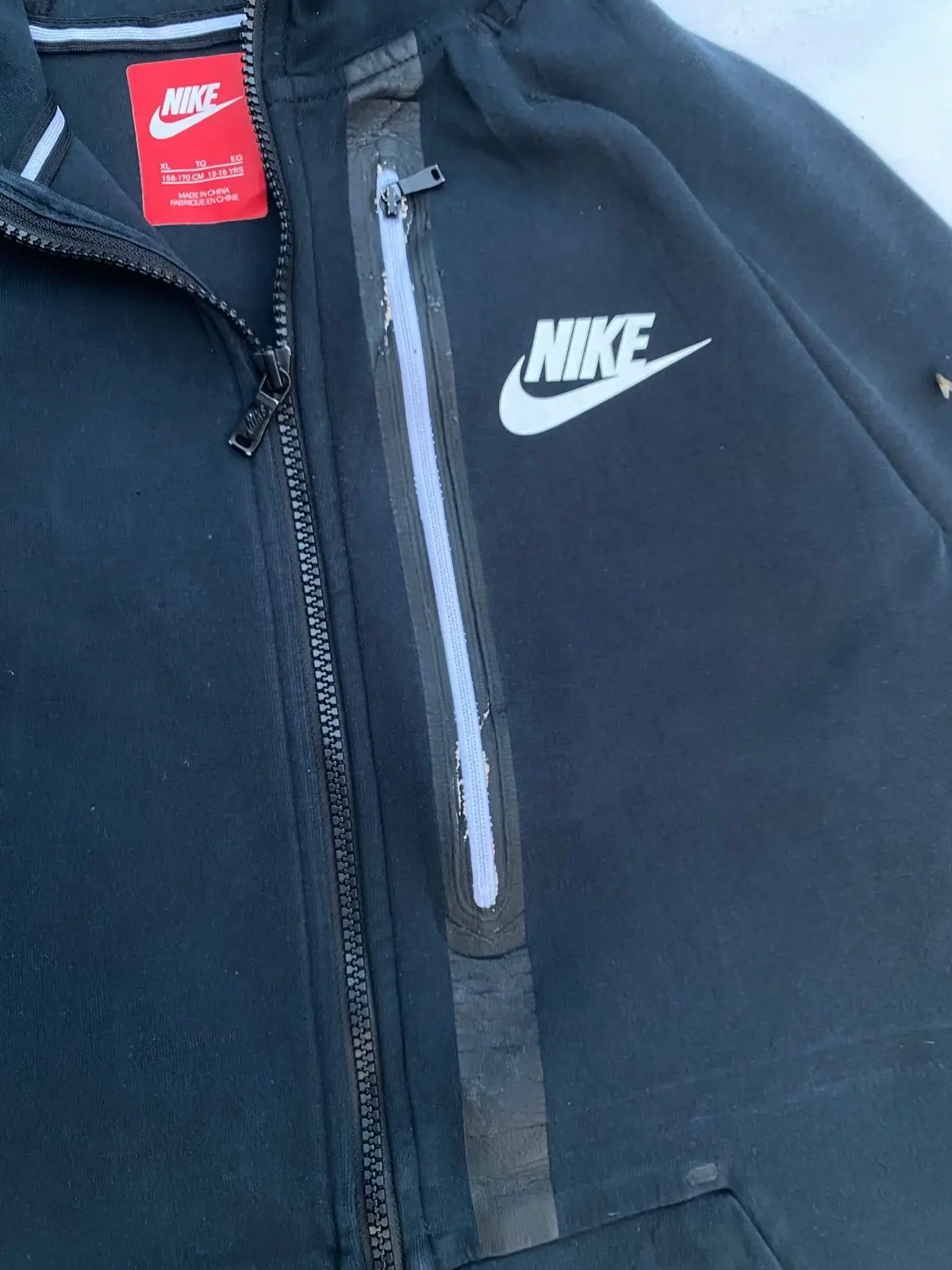 Nike Black Tech Fleece Zip-Up Hoodie