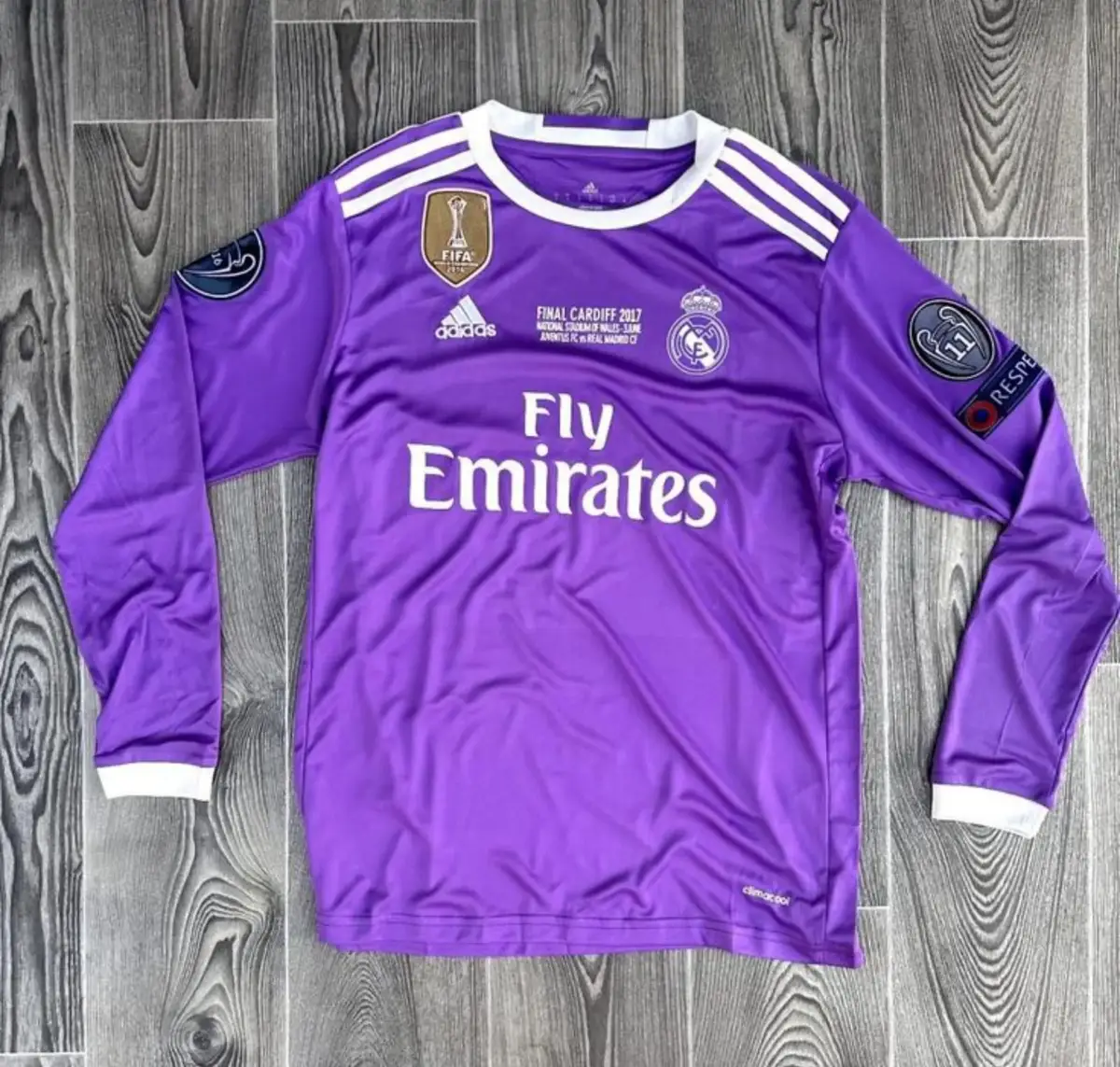 Nike Real Madrid 2017 Cardiff Final Long Sleeve Jersey