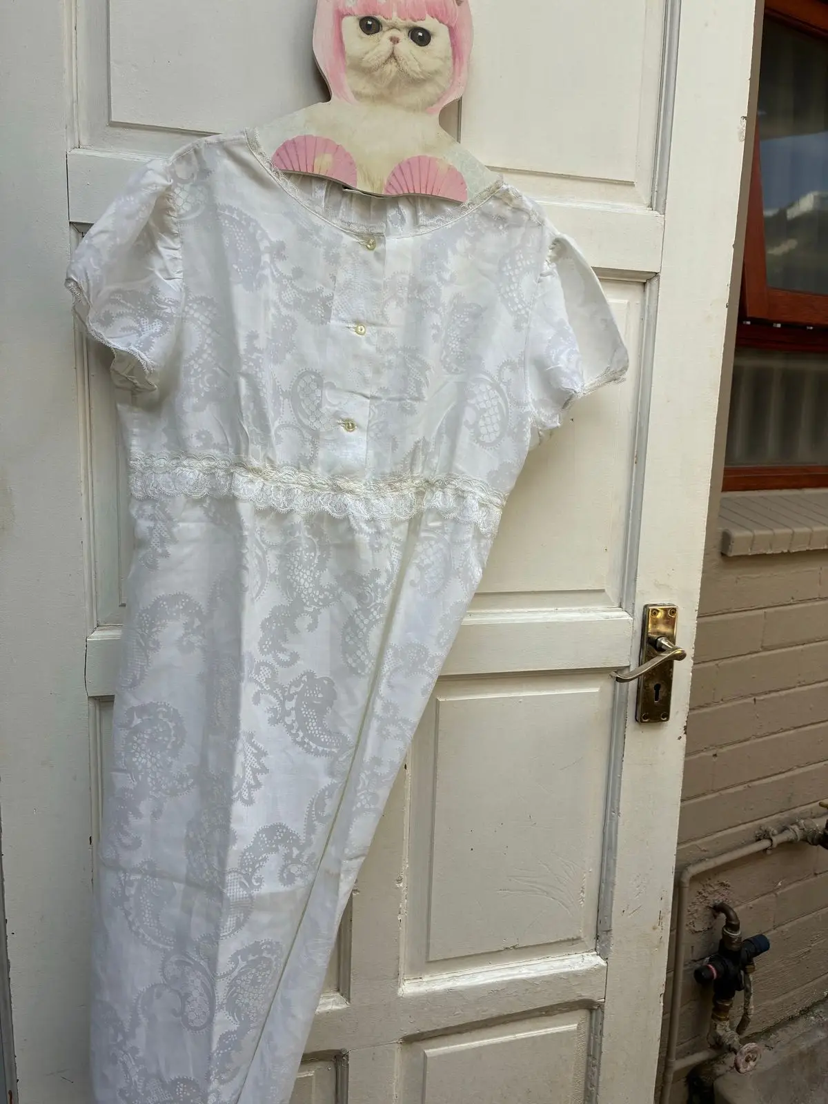 Vintage White Patterned Dress