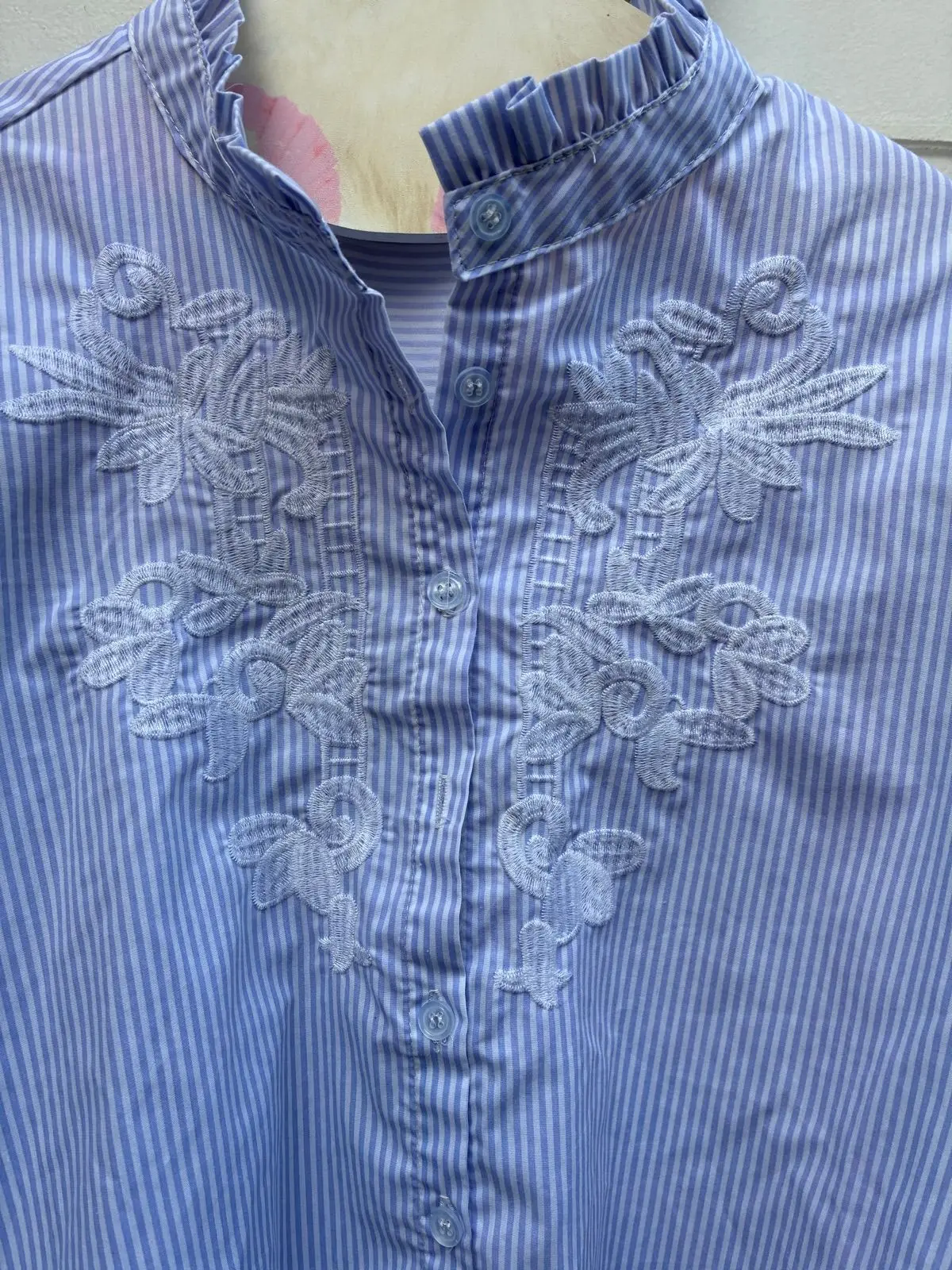 Mr Price Blue Striped Embroidered Button Down Shirt