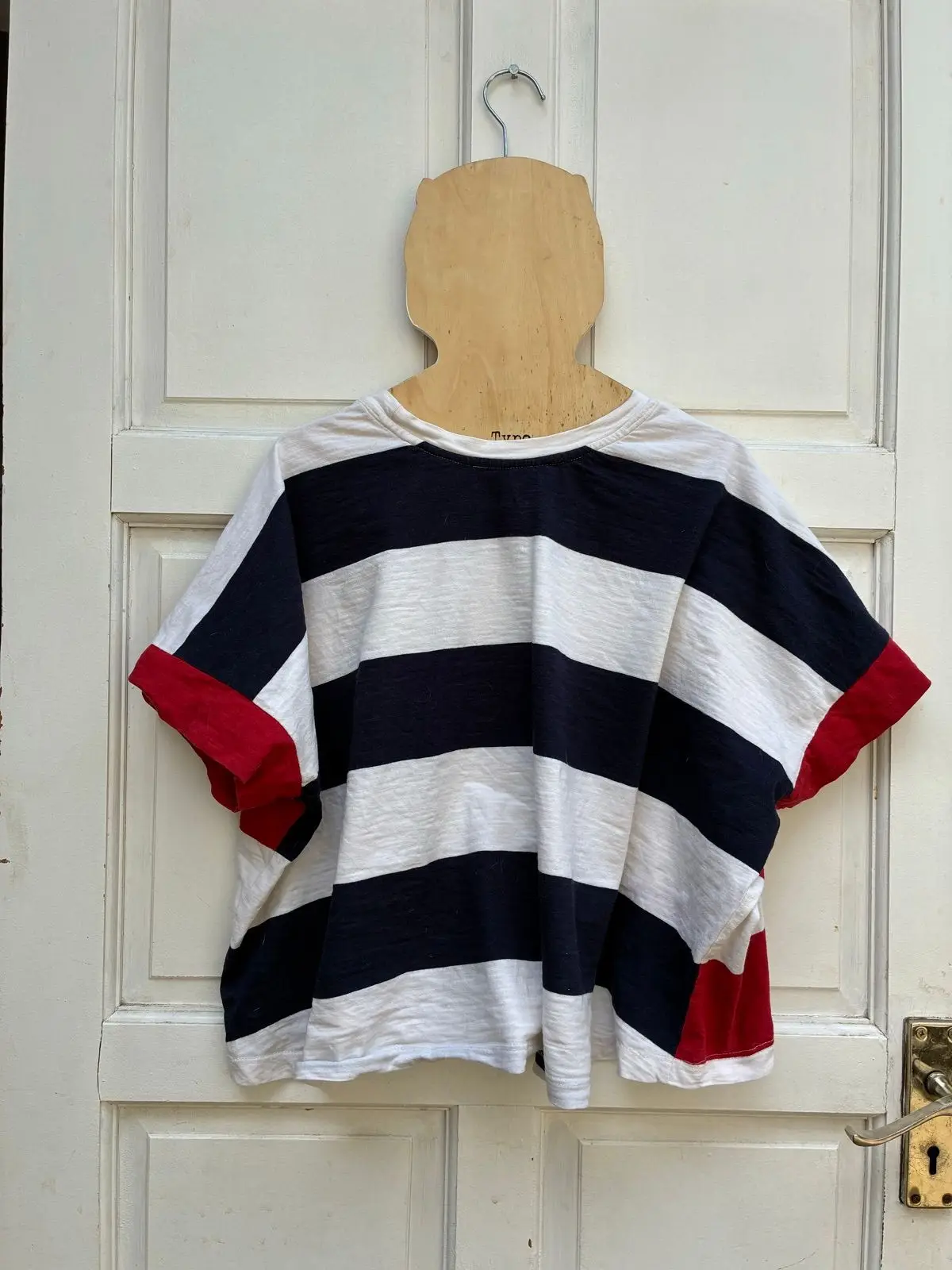 Red and White Striped Oversized T-Shirt