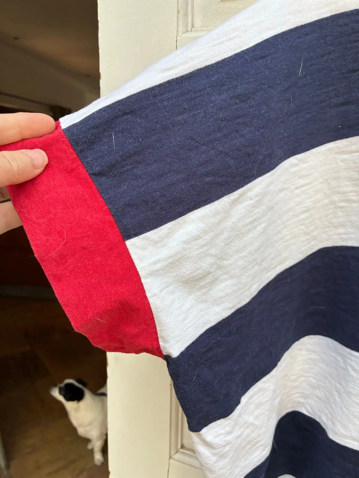 Red and White Striped Oversized T-Shirt