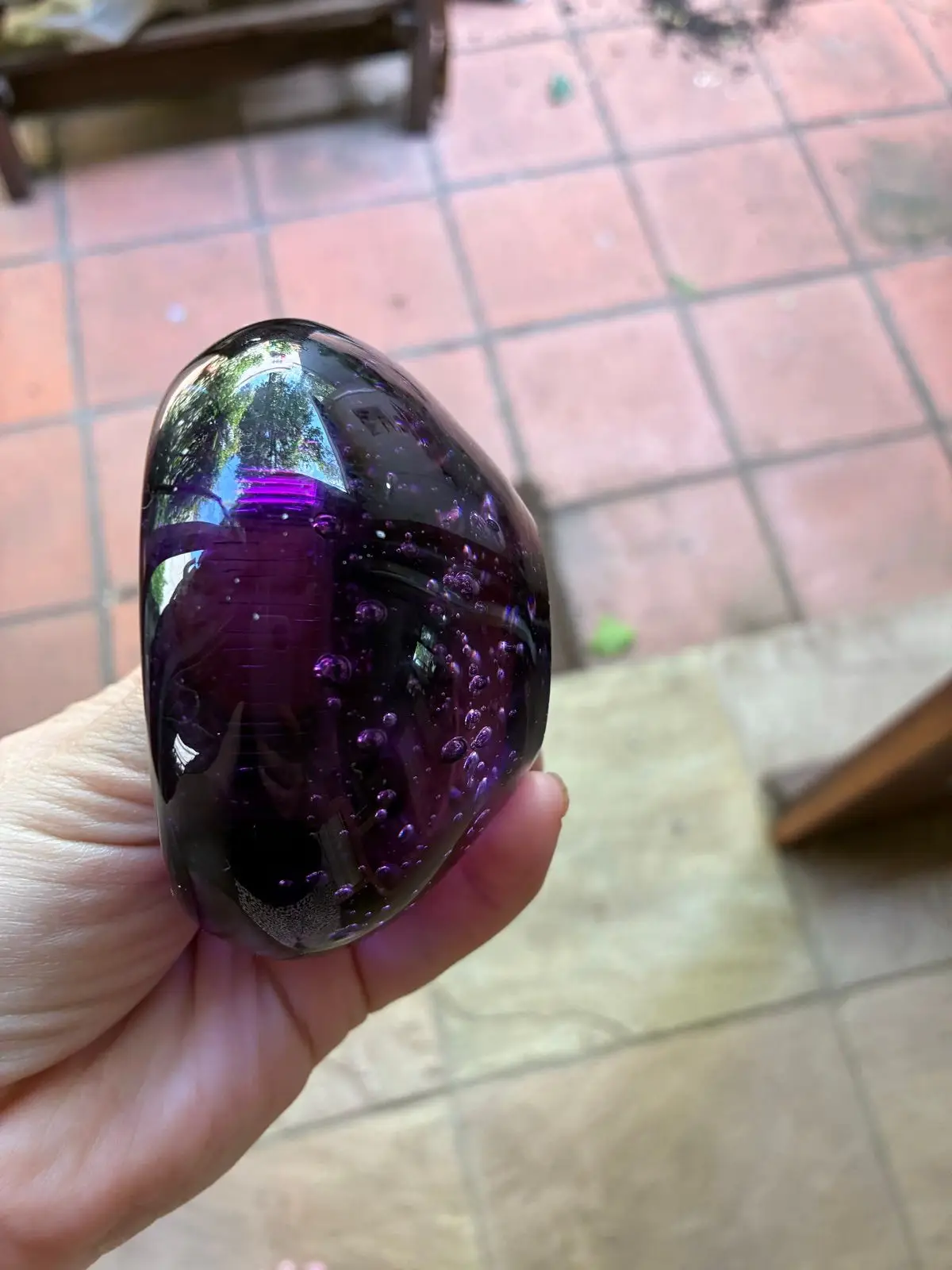 Purple Bubble Glass Decorative Bowl