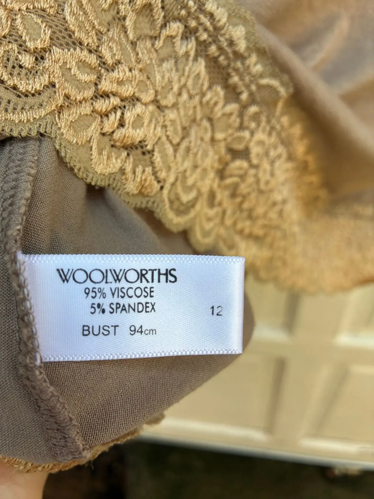 Woolworths Brown Lace Trim Camisole