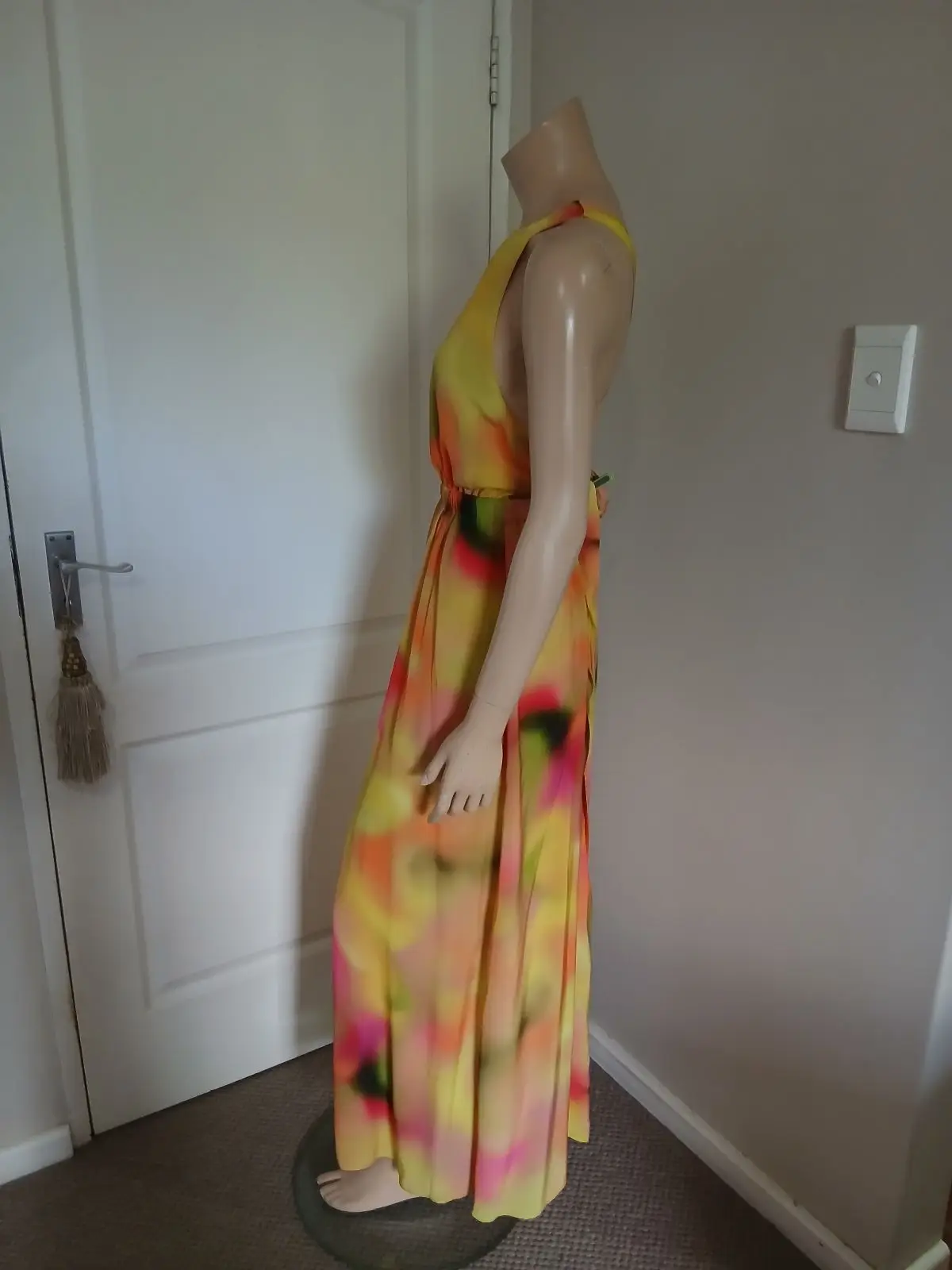 Poetry Multi-Color Abstract Print Maxi Dress Size 10