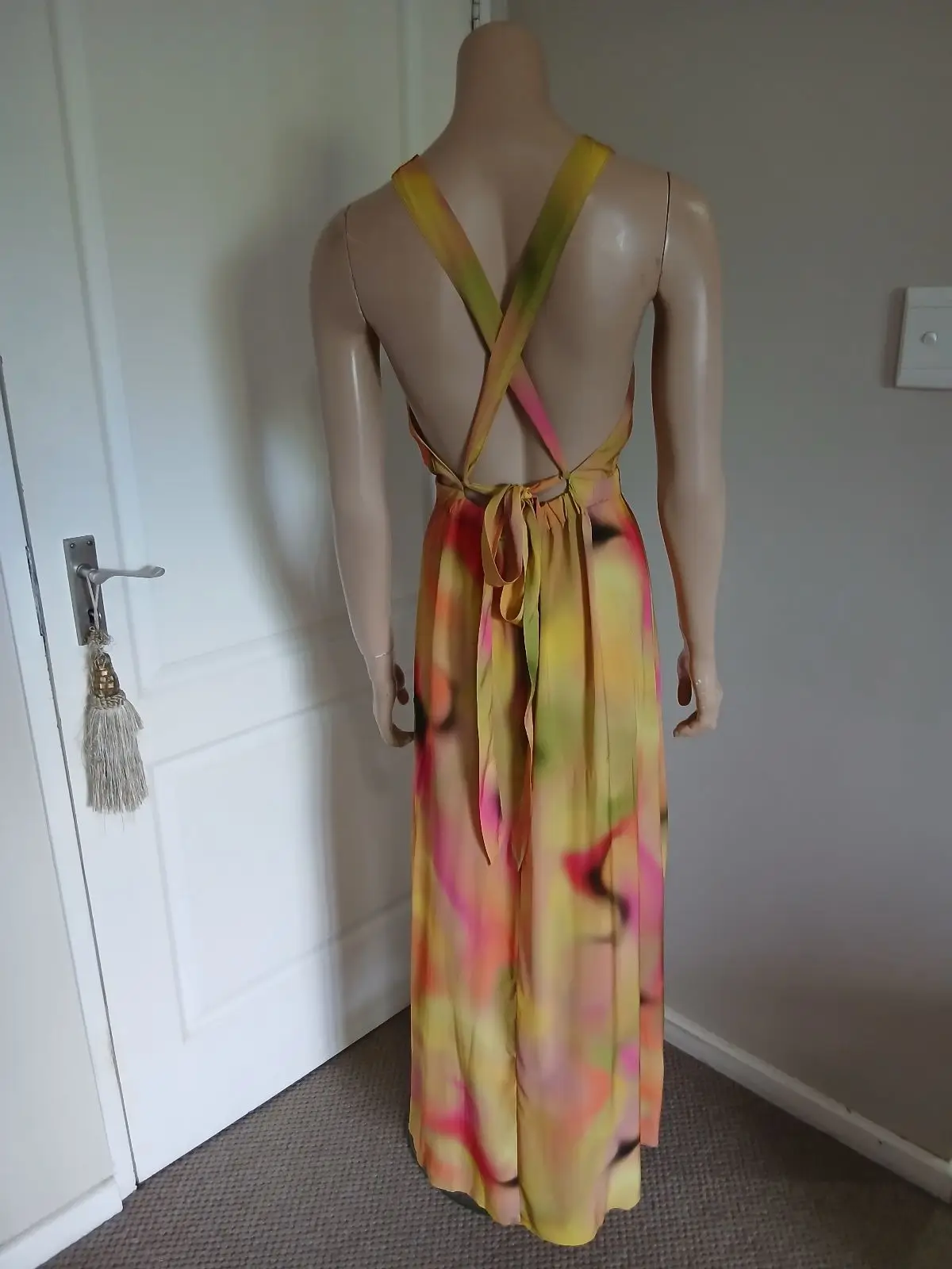Poetry Multi-Color Abstract Print Maxi Dress Size 10