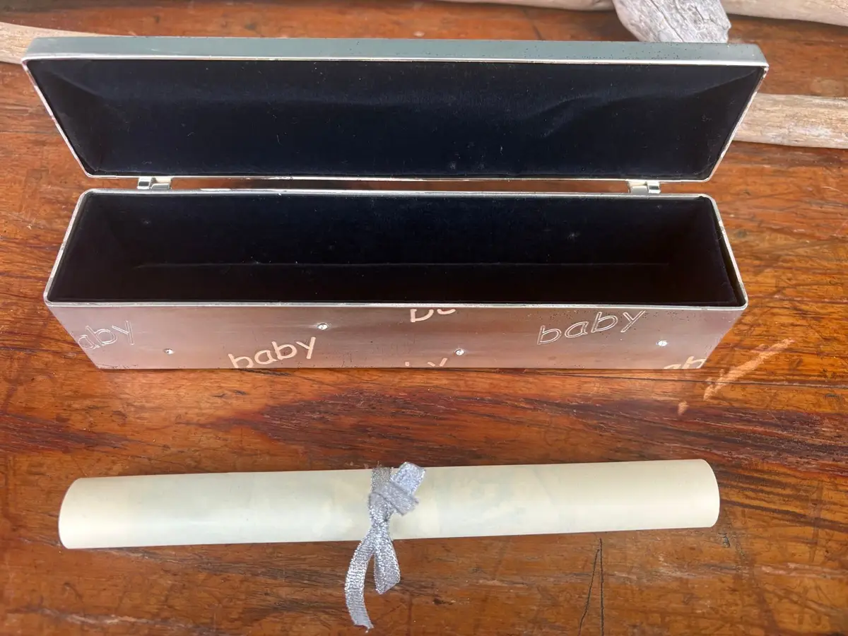 Silver-Plated Baby Birth Certificate Keepsake Box