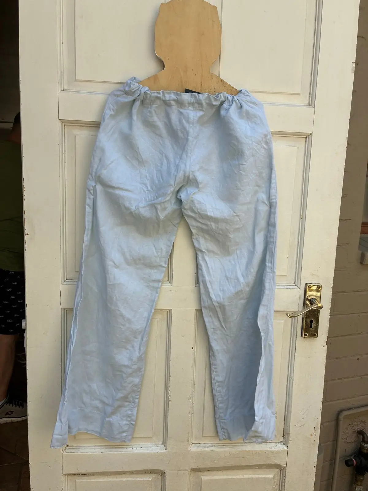 Light Blue Linen Drawstring Pants Size 34